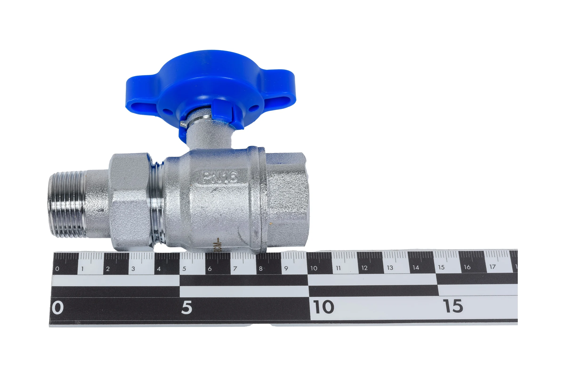 Шаровой кран FARс американкой, хром, 3/4", синяя ручка FS 3052 34B