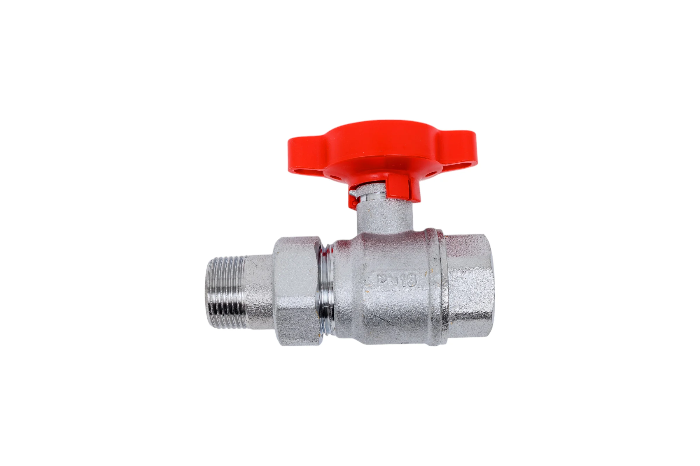 Шаровой кран FARс американкой, хром, 3/4", красная ручка FS 3052 34R
