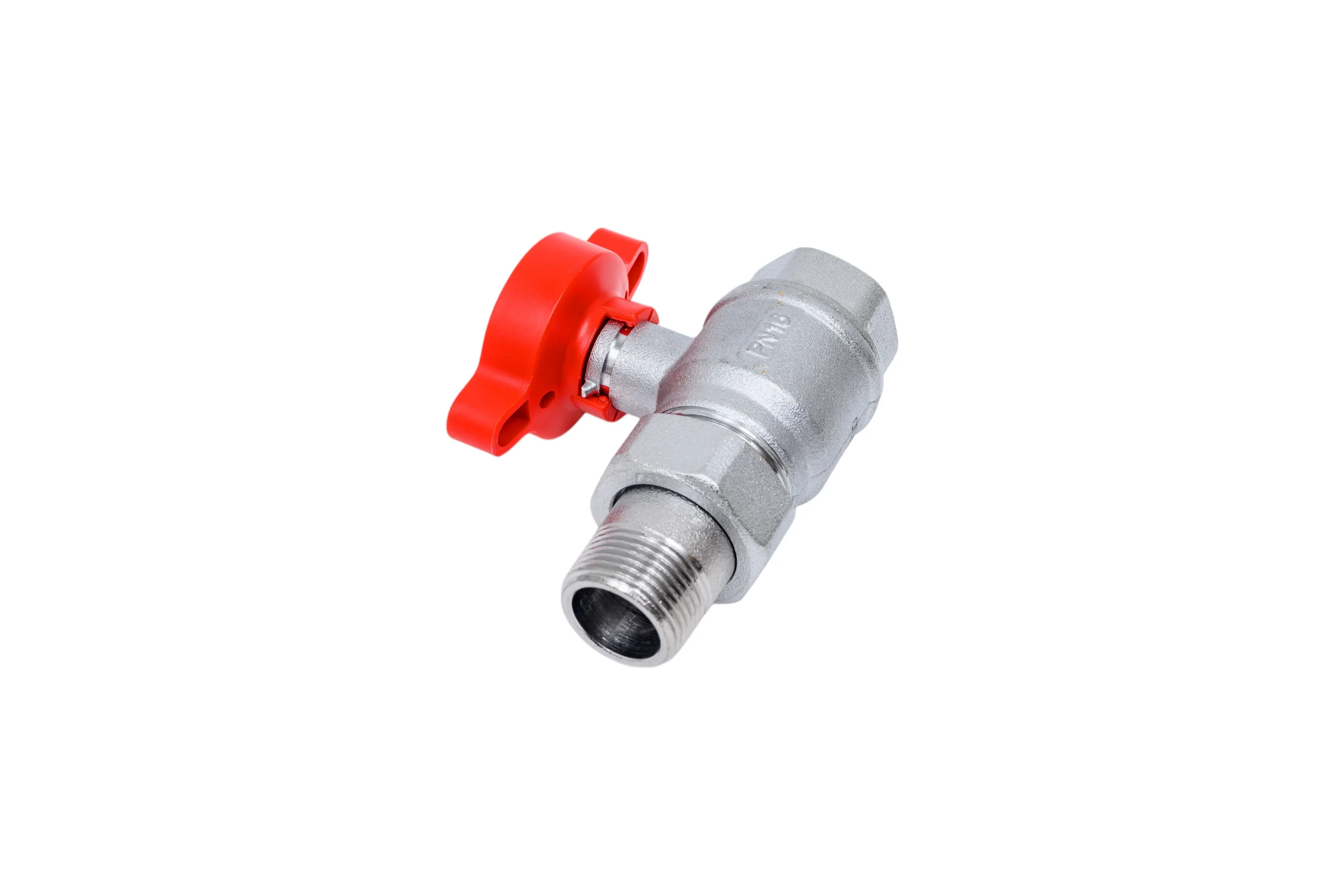 Шаровой кран FARс американкой, хром, 3/4", красная ручка FS 3052 34R