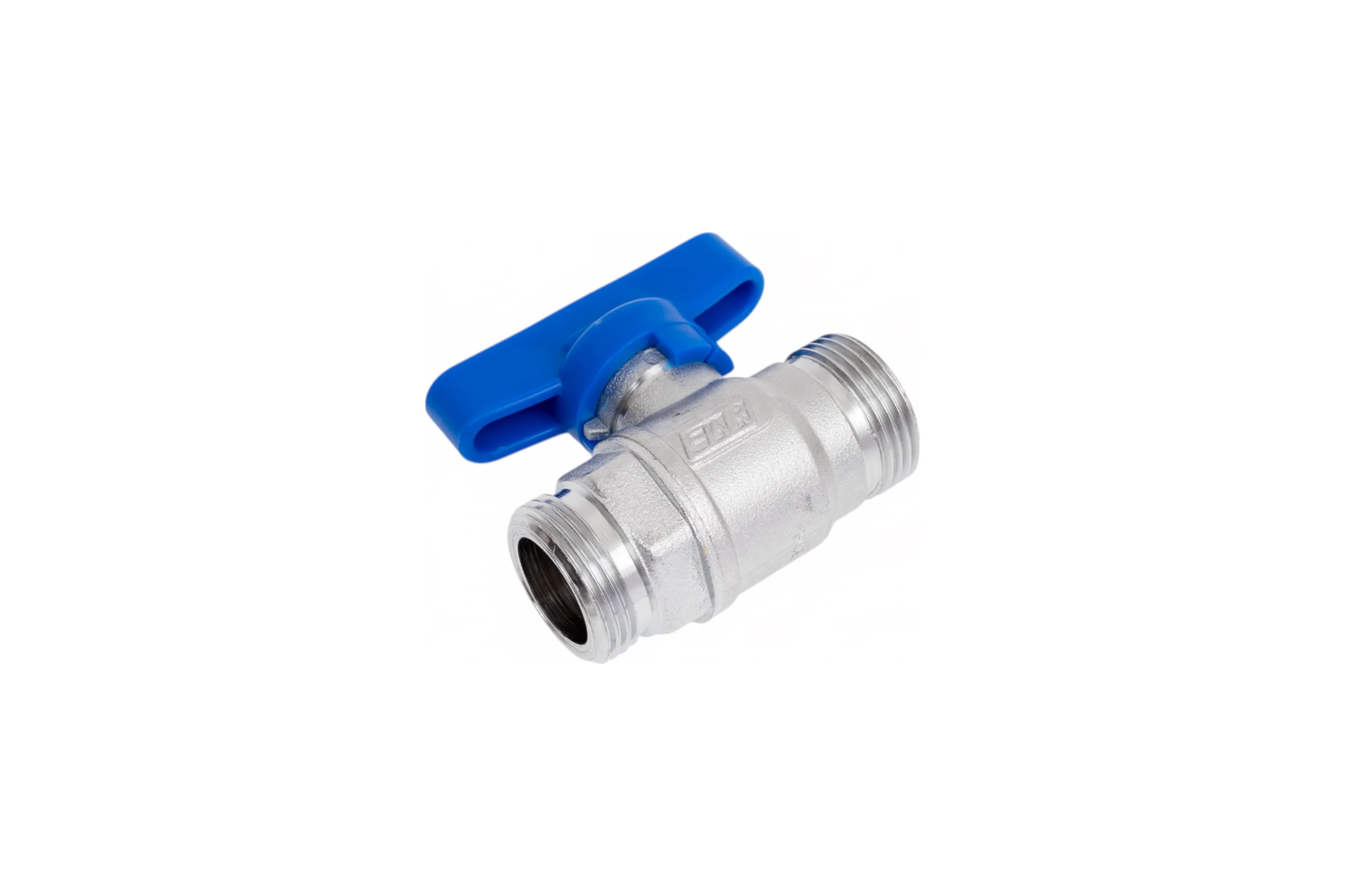 Шаровой кран FAR хром, 3/4"НР бабочка, синий FS 3067 34BC