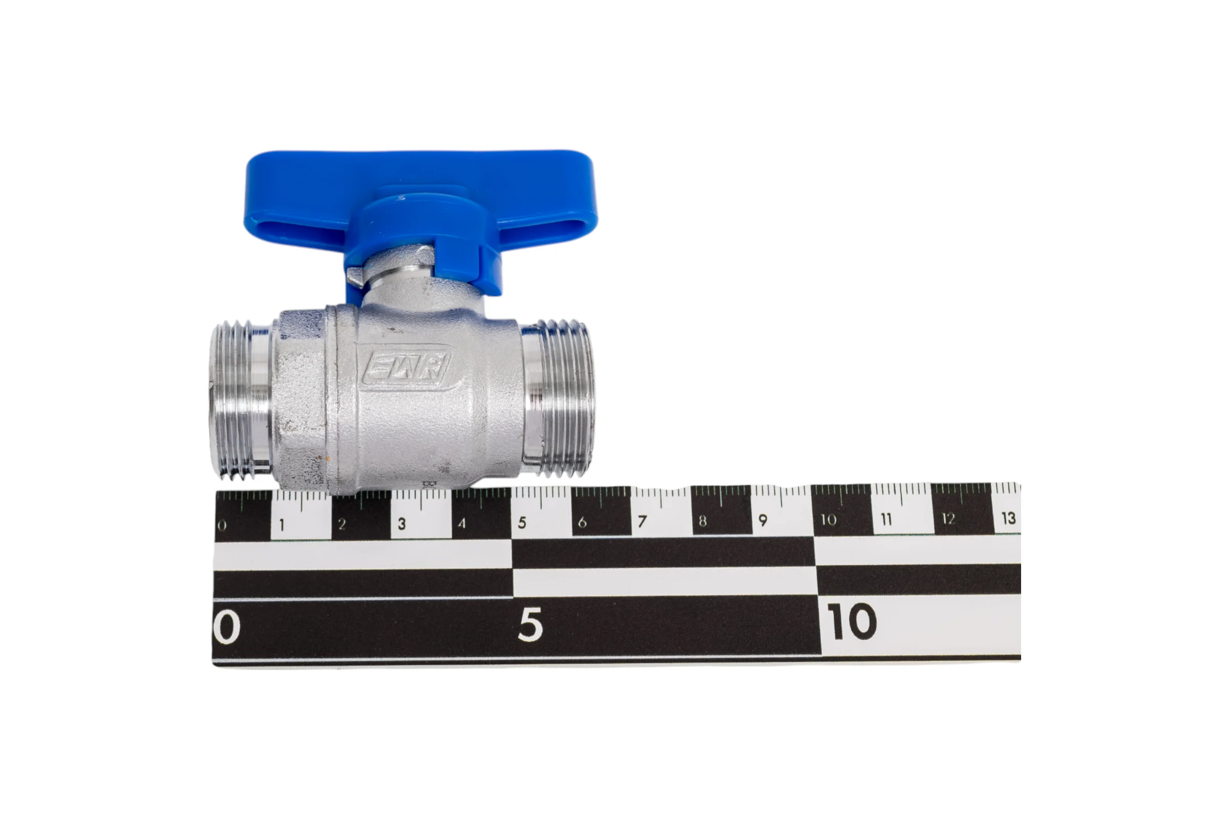 Шаровой кран FAR хром, 3/4"НР бабочка, синий FS 3067 34BC