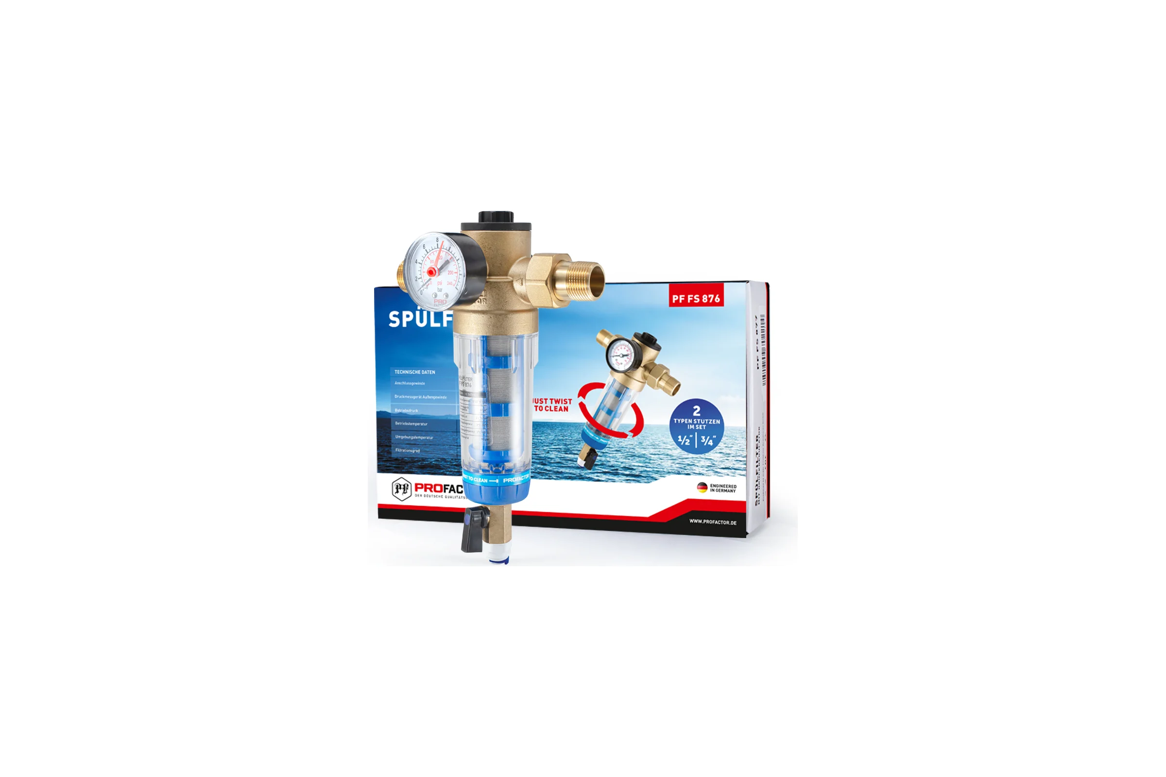 Фильтр с системой очистки PROFACTOR 1/2"-3/4" PF FS 876