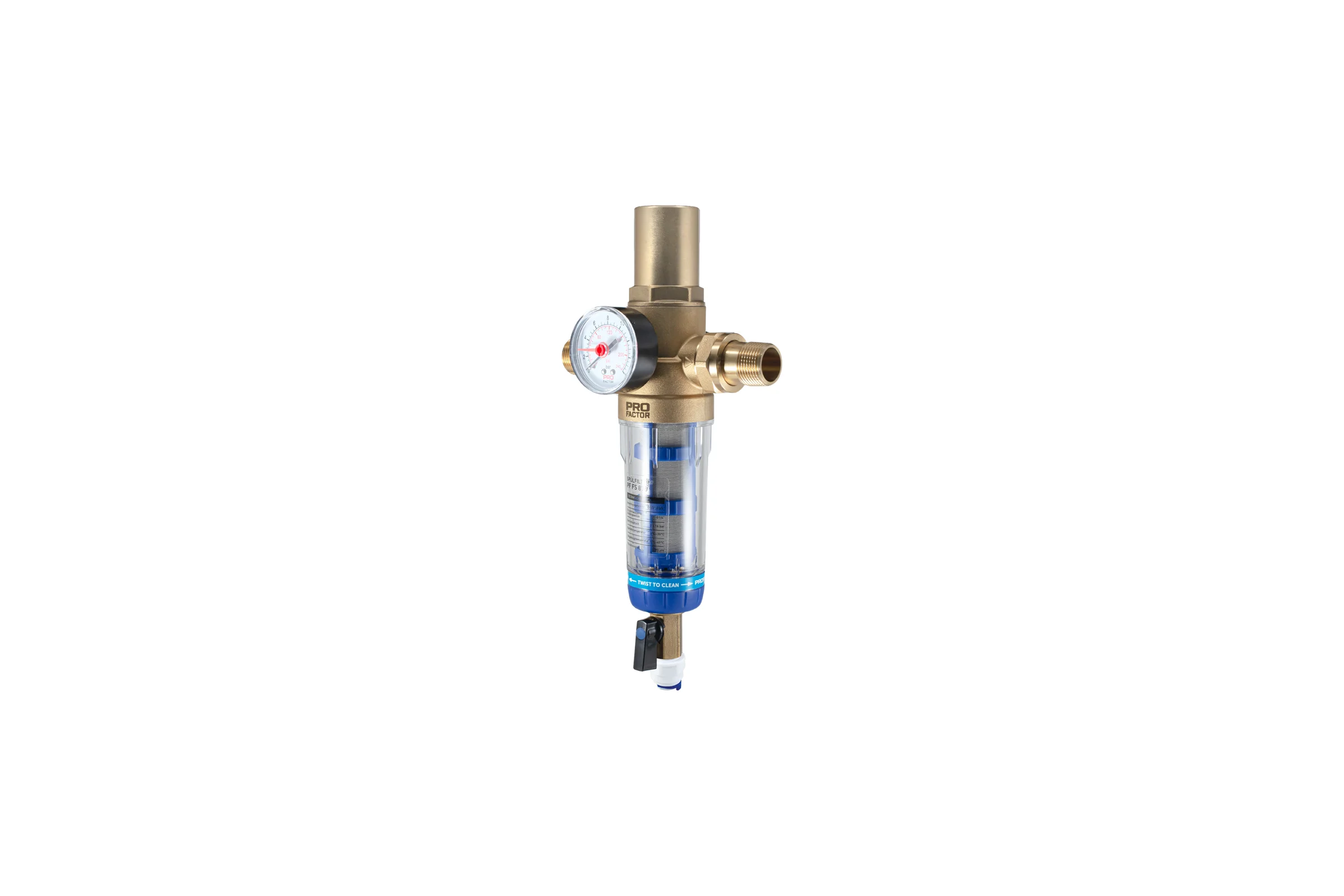 Фильтр с системой очистки и защитой от гидроудара PROFACTOR 1/2"-3/4" PF FS 878
