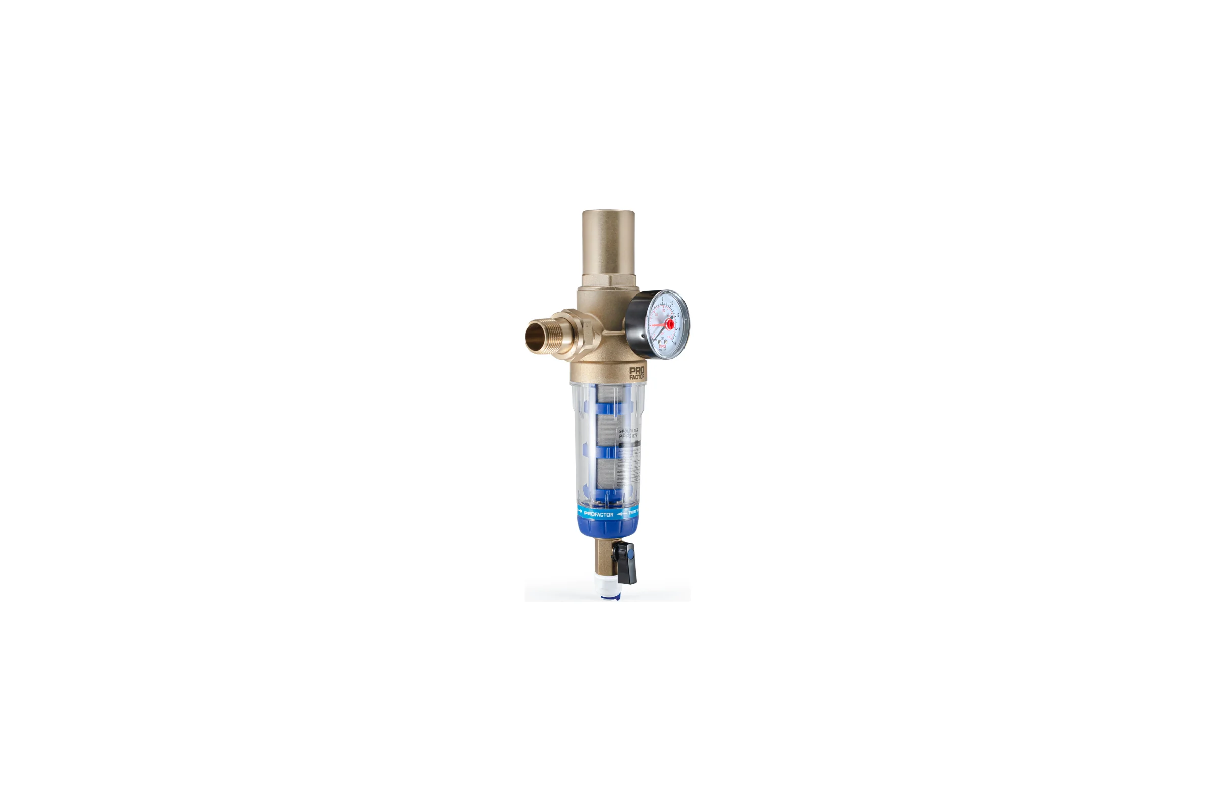 Фильтр с системой очистки и защитой от гидроудара PROFACTOR 1/2"-3/4" PF FS 878
