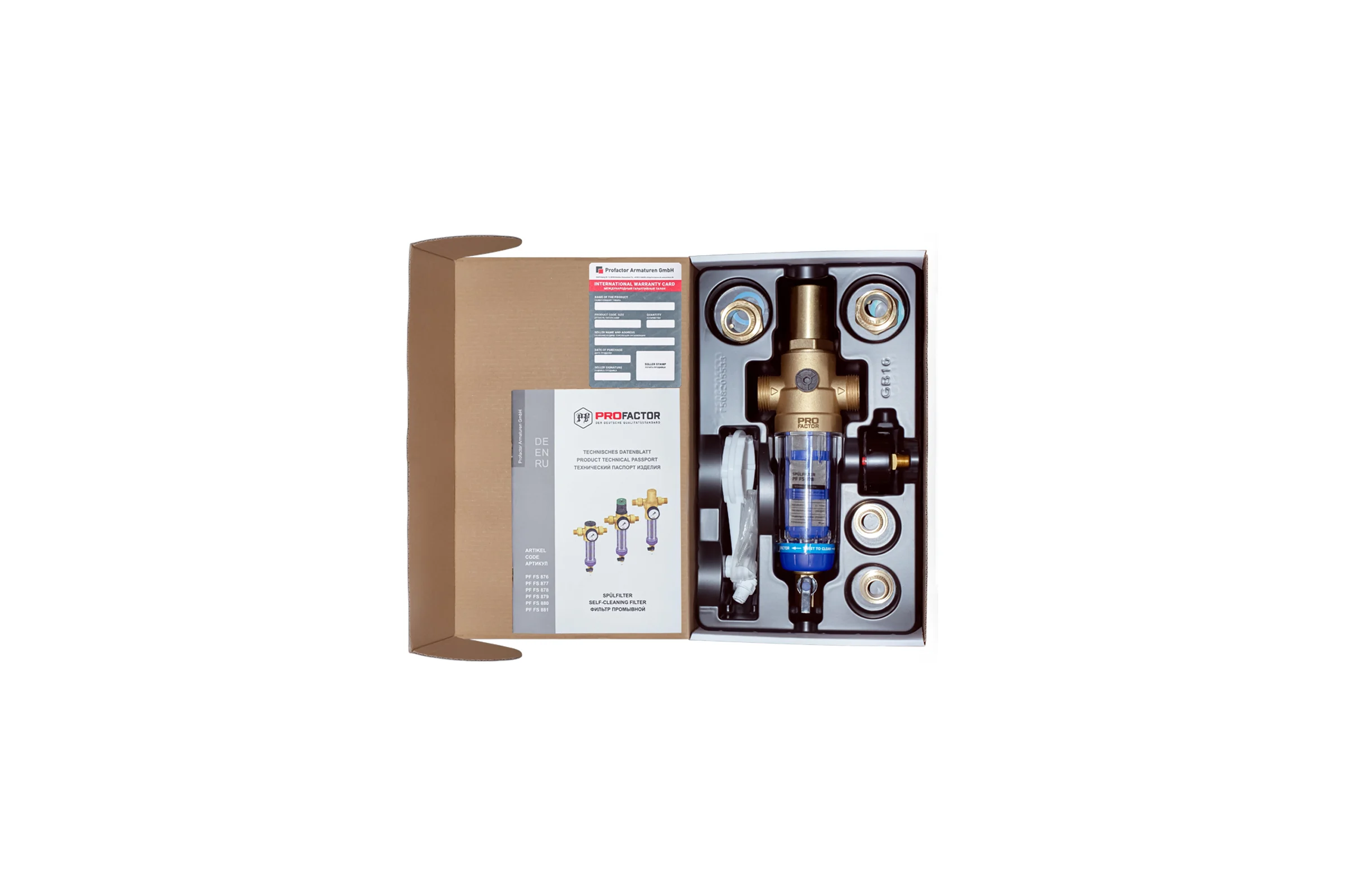 Фильтр с системой очистки и защитой от гидроудара PROFACTOR 1/2"-3/4" PF FS 878