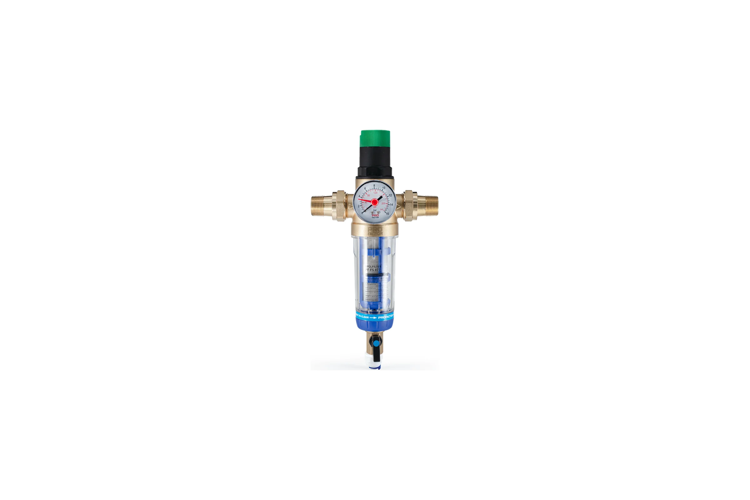 Фильтр с системой очистки и регулятором давления PROFACTOR 1/2"-3/4" PF FS 877
