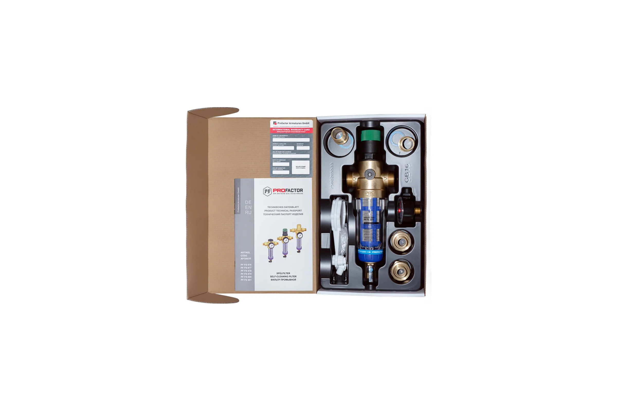 Фильтр с системой очистки и регулятором давления PROFACTOR 1/2"-3/4" PF FS 877