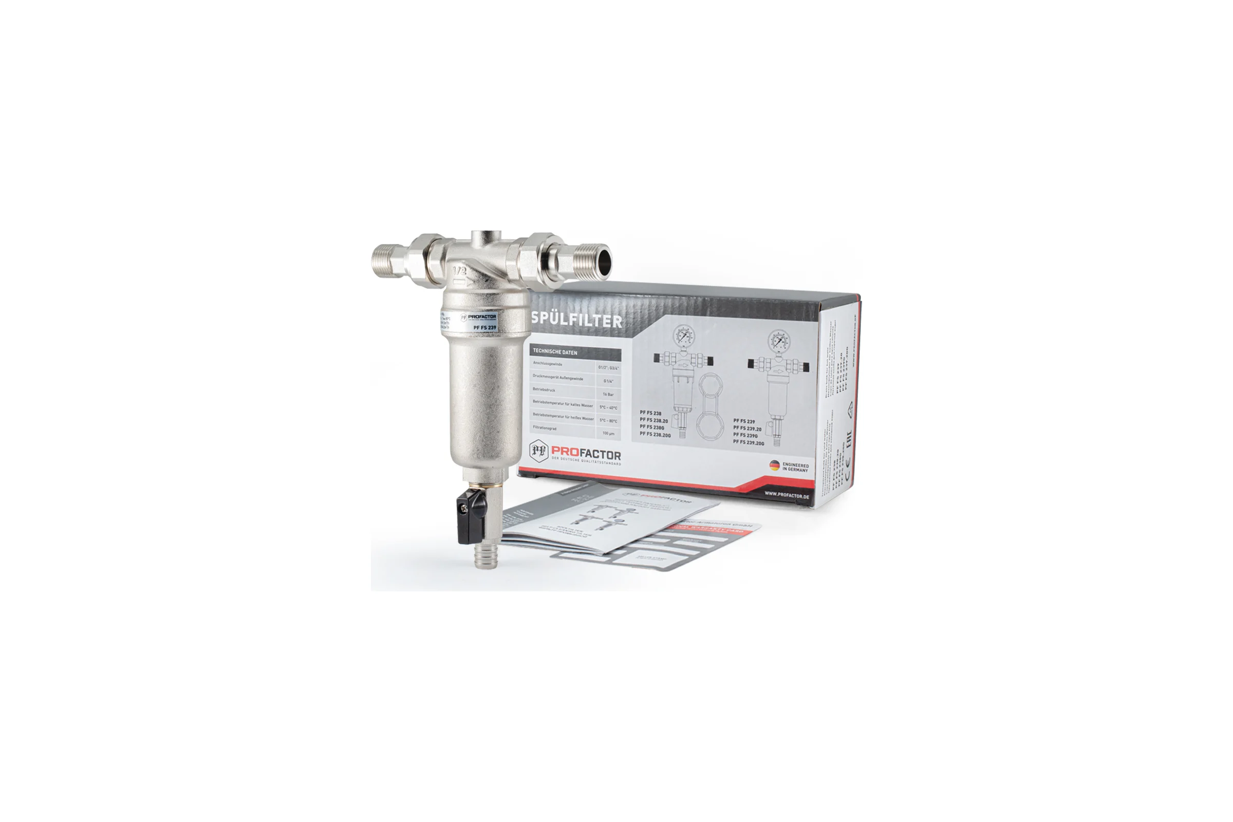 Фильтр промывной для горячей воды PROFACTOR 1/2" PF FS 239