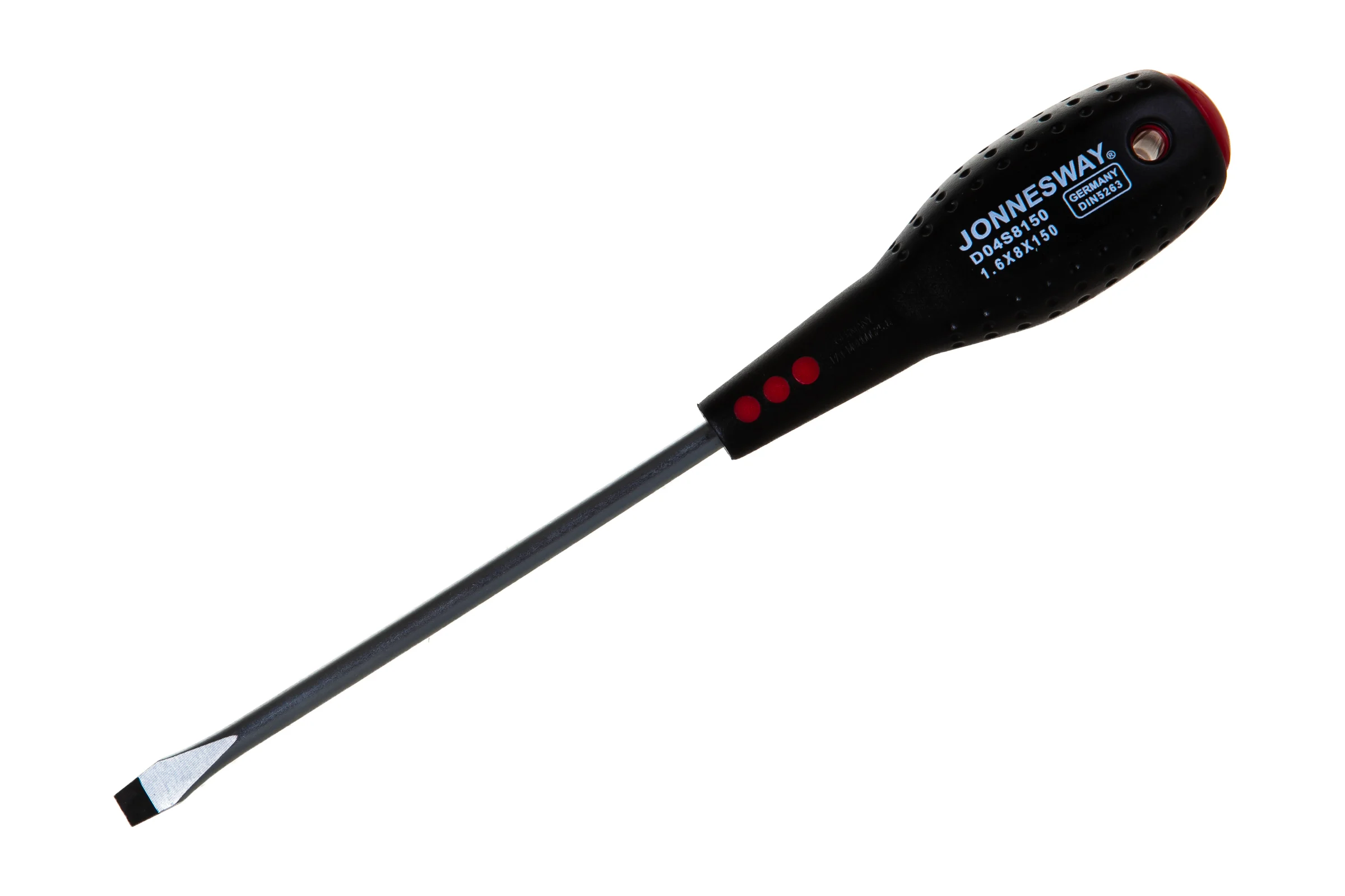 Шлицевая отвертка Jonnesway, FULL STAR SL 1,6х8х150, D04S8150, 280мм