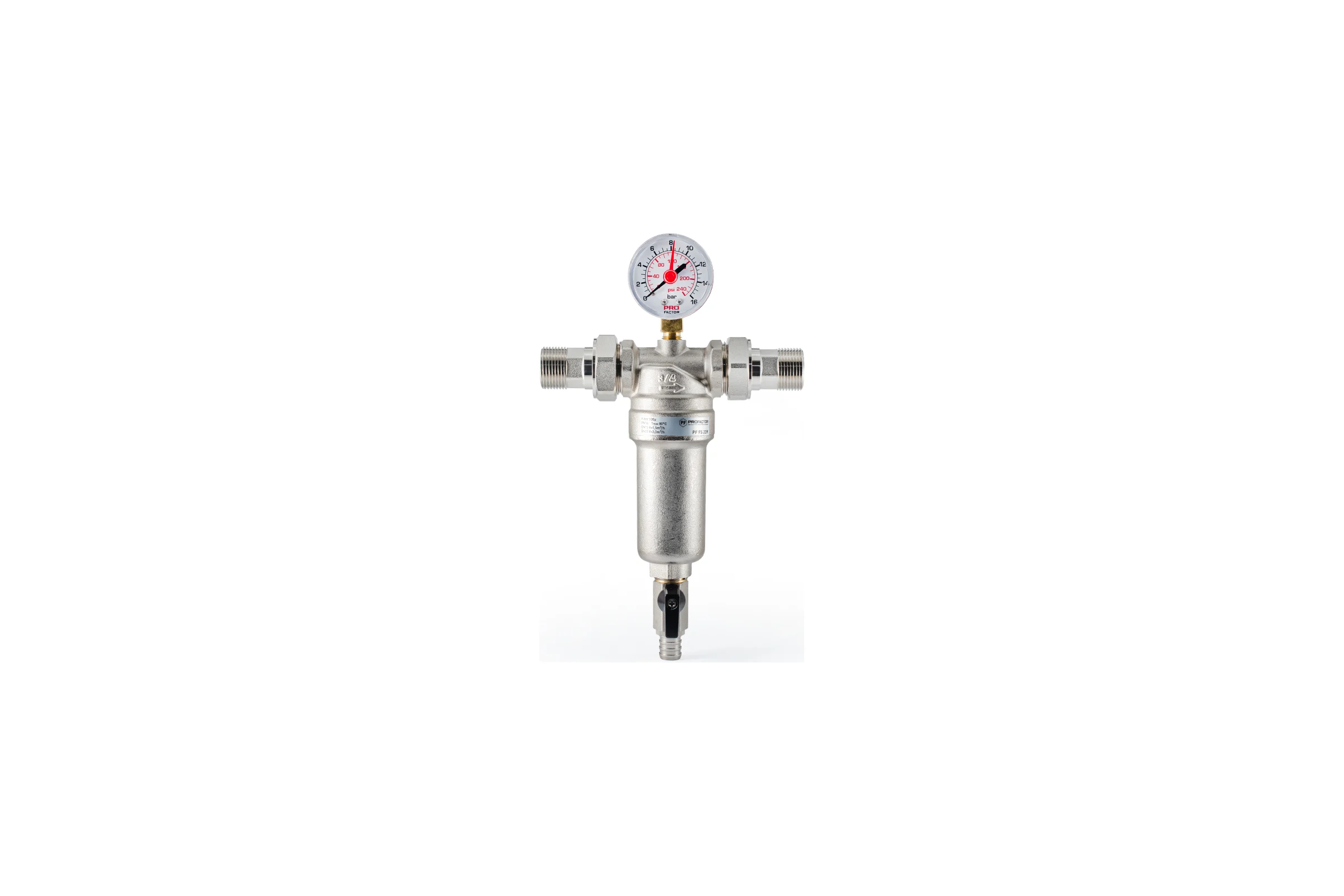 Фильтр промывной с манометром для горячей воды PROFACTOR 3/4" PF FS 239.20G