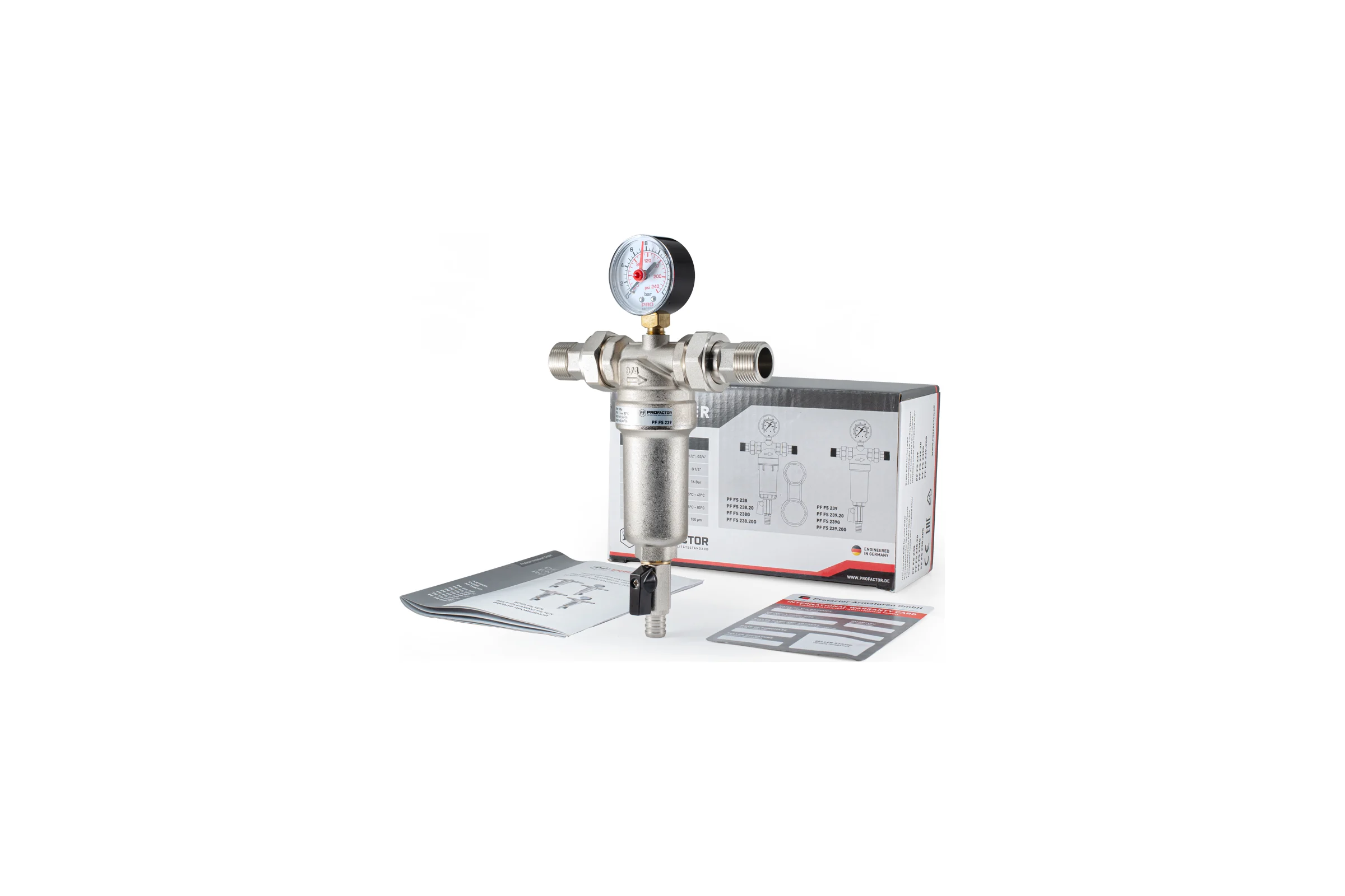 Фильтр промывной с манометром для горячей воды PROFACTOR 3/4" PF FS 239.20G