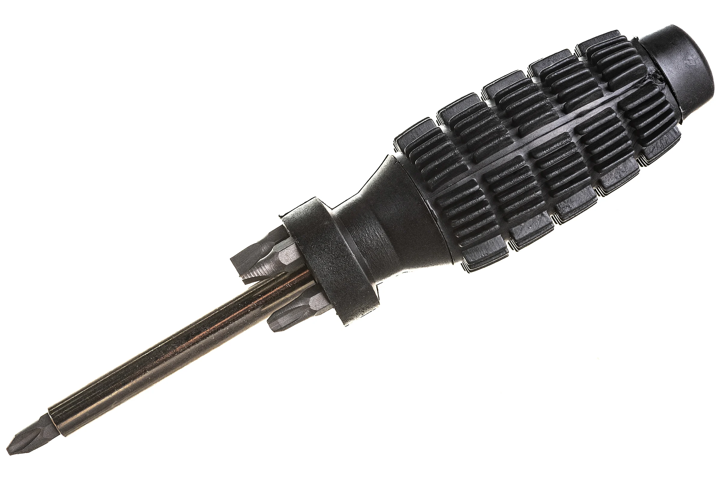 Отвертка с черной усиленной ручкой и 5 насадками CrV FIT 56245