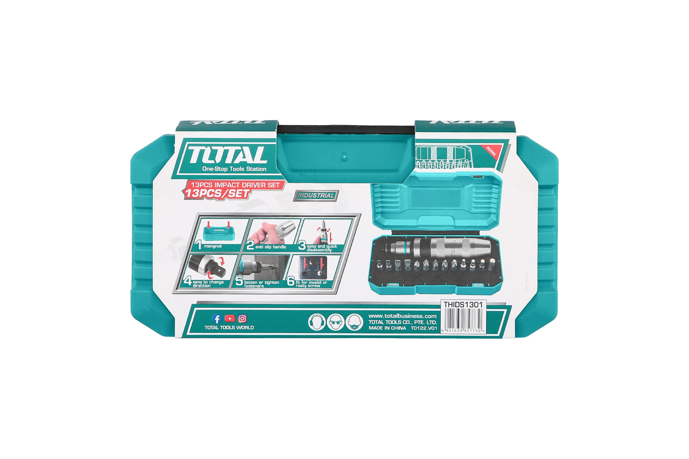 Ударная отвертка с битами TOTAL THIDS1301