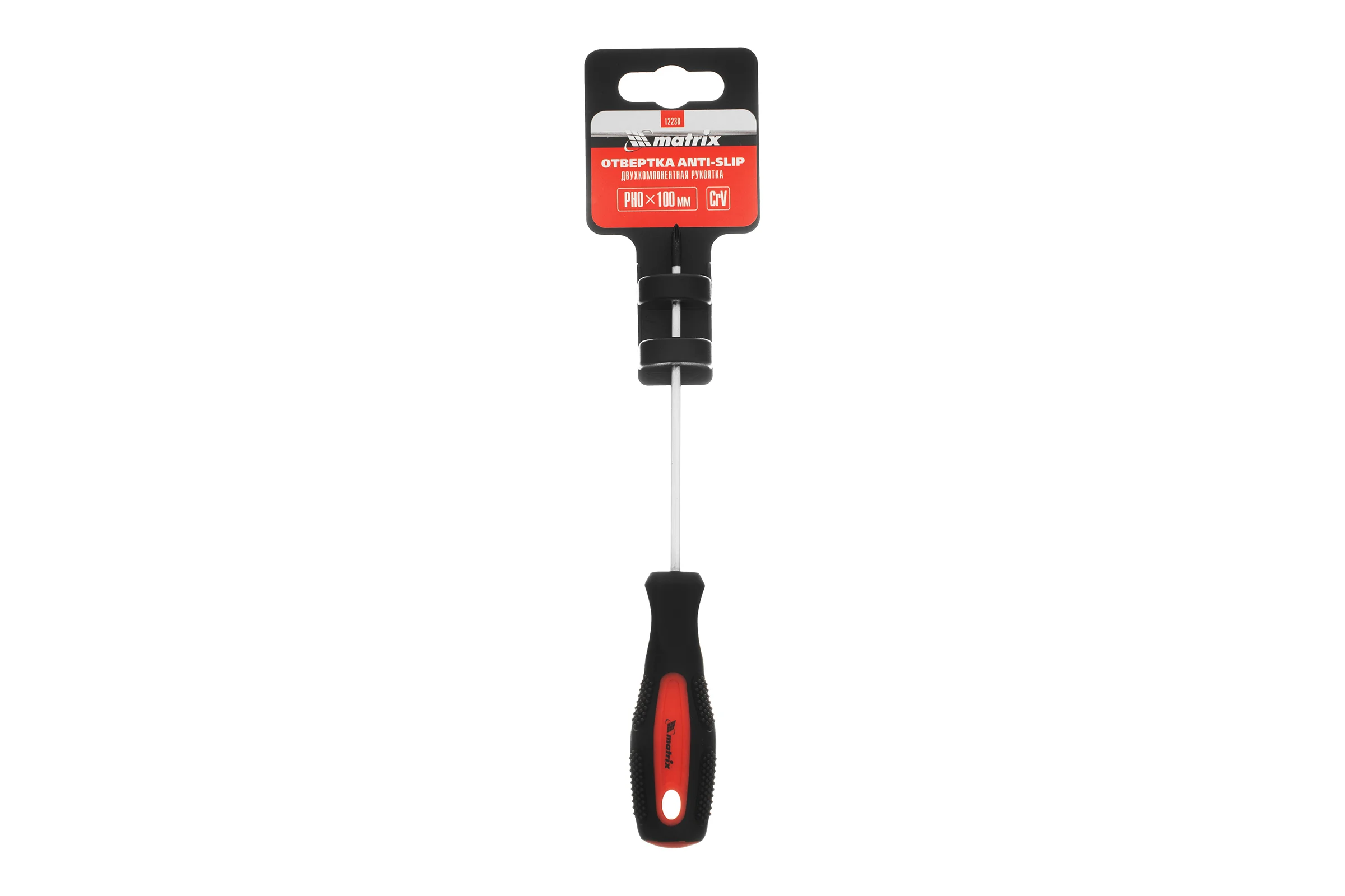 Отвертка Anti-Slip Ph0 х 100 мм CrV MATRIX 12238