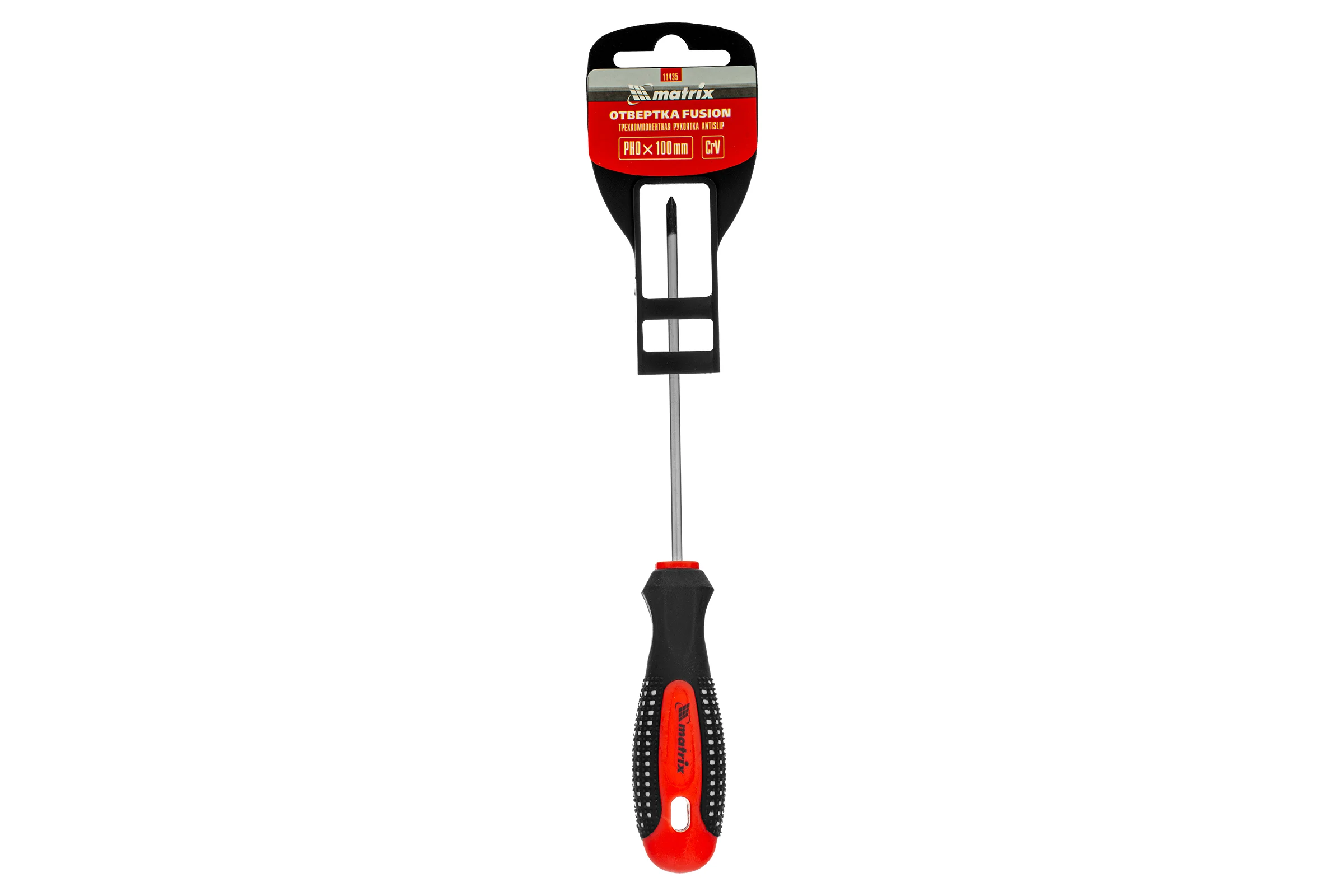 Отвертка Fusion Ph0 х 100 мм CrV anti slip Matrix 11435