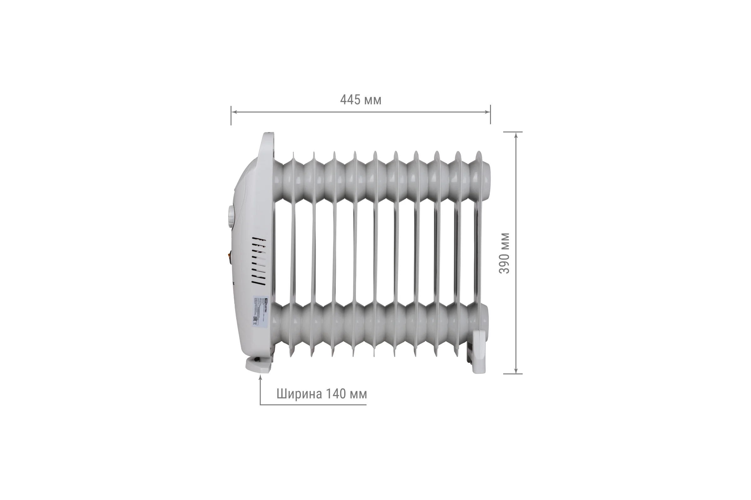 Масляный обогреватель TDM ELECTRIC МИНИ-11, 1200 Вт, 11 секций, термостат, SQ2501-0910