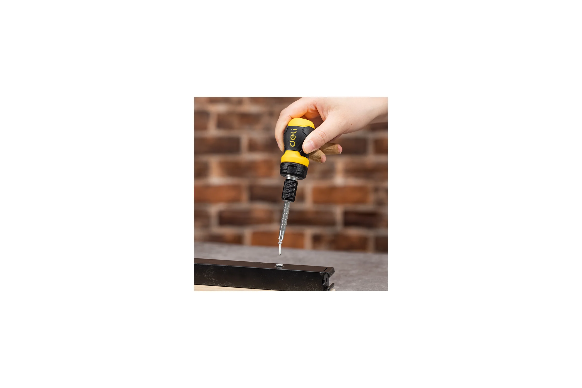 Двухсторонняя отвертка DELI с трещоткой, PH2+SL6 DL626010 (Cr-V, регулируемая длина 110-150мм, диаметр хвостовика 6мм) 98381