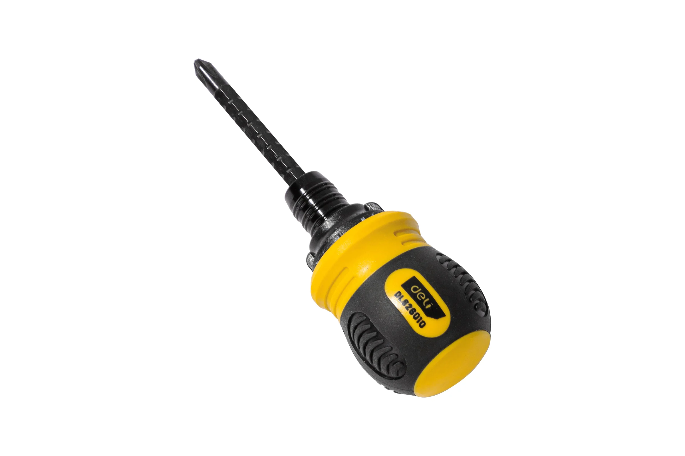 Двухсторонняя отвертка DELI с трещоткой, PH2+SL6 DL626010 (Cr-V, регулируемая длина 110-150мм, диаметр хвостовика 6мм) 98381