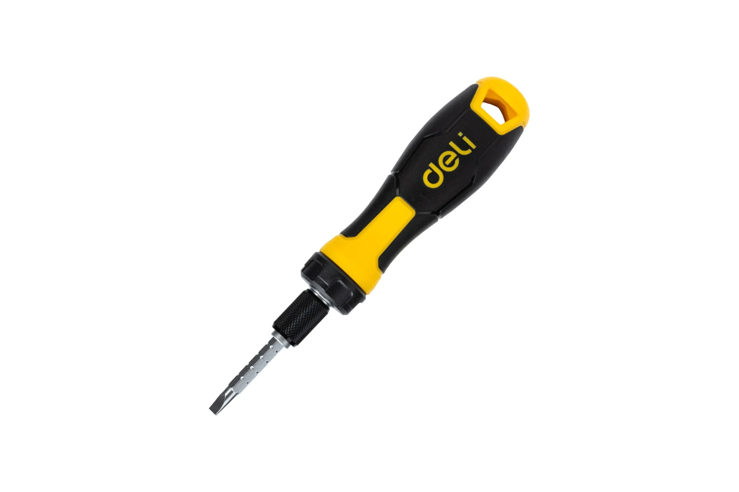 Двухсторонняя отвертка DELI DL626011 с трещоткой, PH2+SL6 180 мм 98383