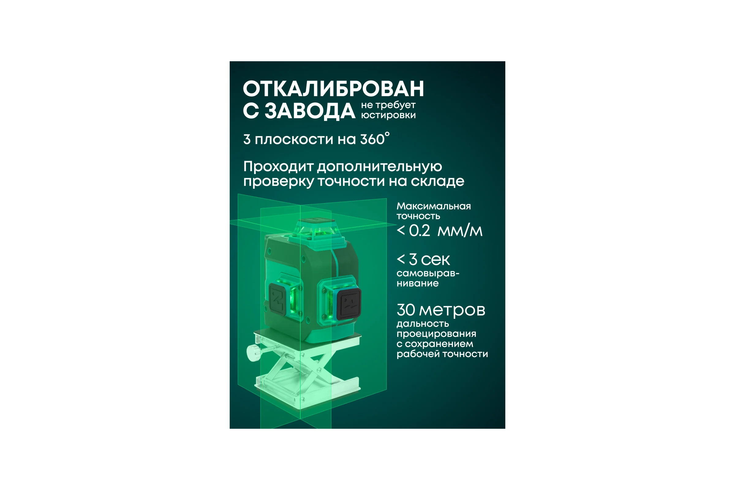 Лазерный уровень Rokodil Ray Pro 3D, зеленый луч, 12 линий на 360 градусов 1045797