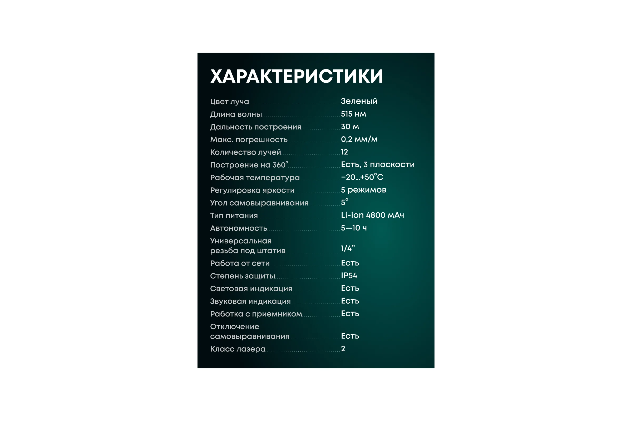 Лазерный уровень Rokodil Ray Pro 3D, зеленый луч, 12 линий на 360 градусов 1045797