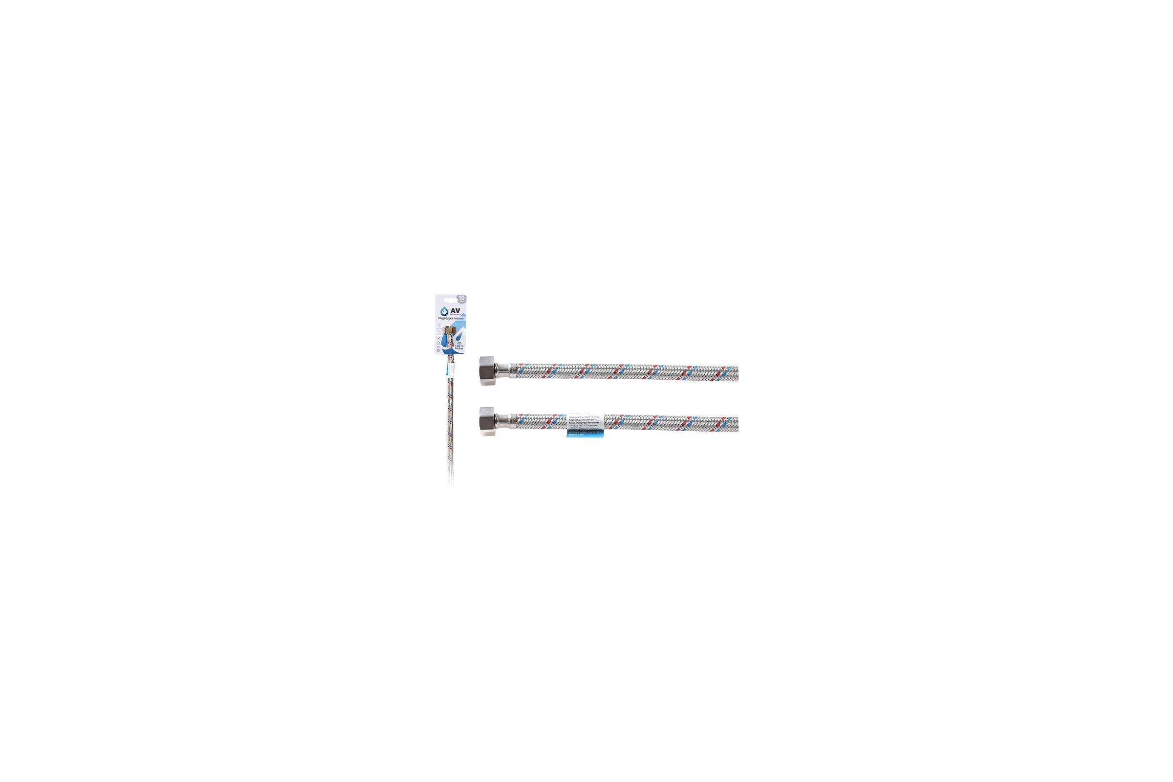 Гибкая подводка для воды AV Engineering гайка 1/2" - гайка 1/2" 80 см AVE20080
