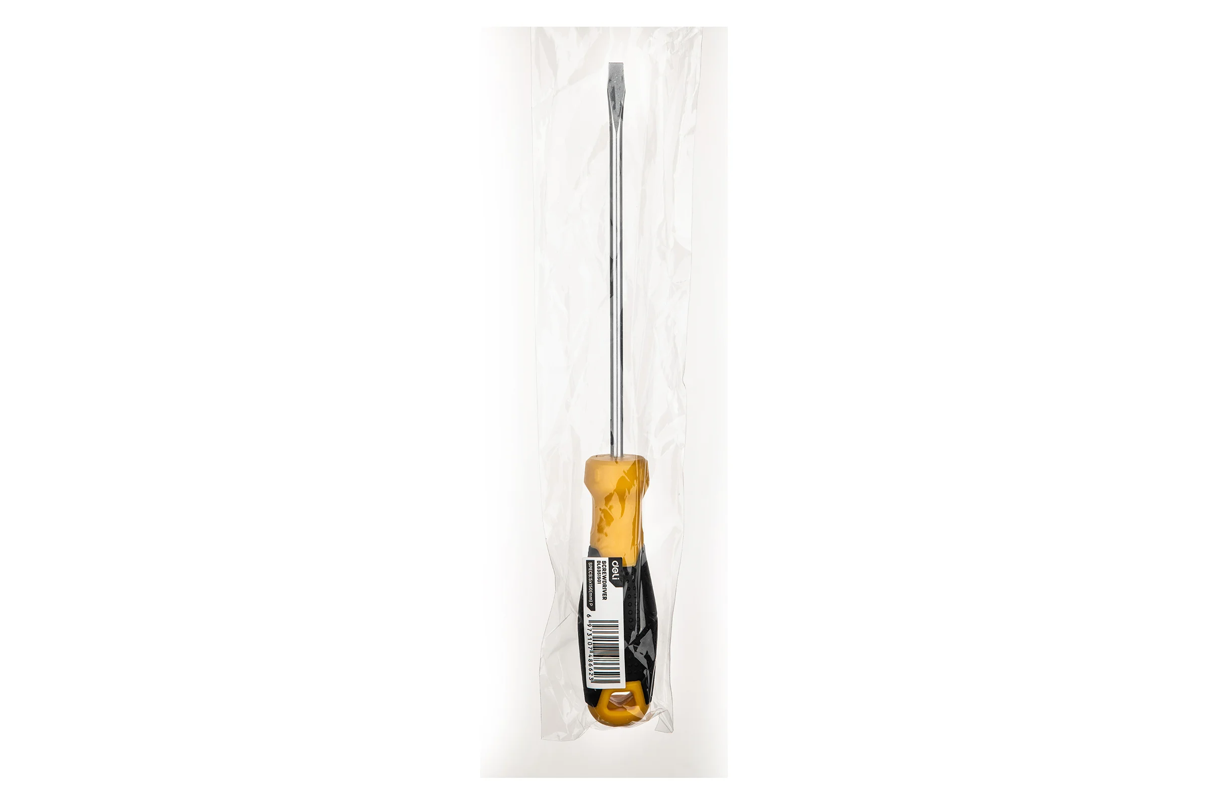 Шлицевая отвертка DELI SL5х150мм DL6351501 Cr-V, магнит, TPR+PP ручка 98351