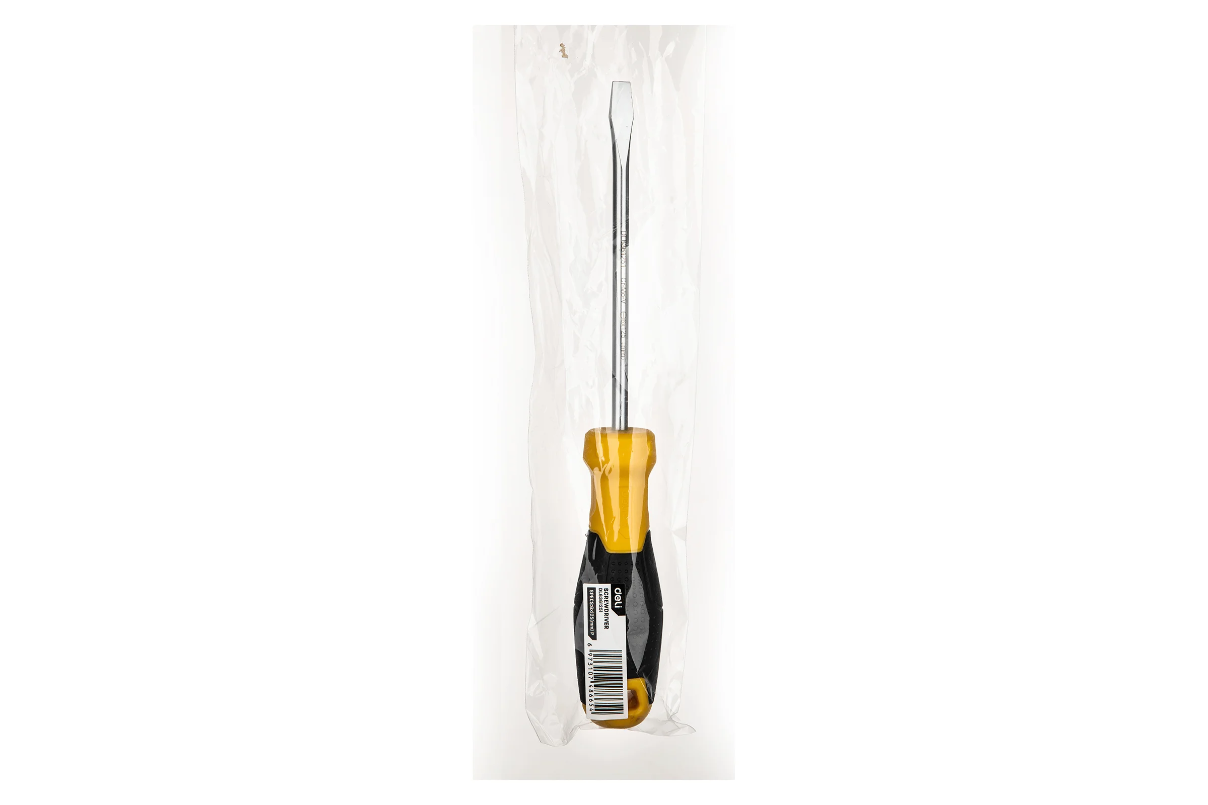 Шлицевая отвертка DELI SL6х125мм DL6361251 Cr-V, магнит, TPR+PP ручка 98354