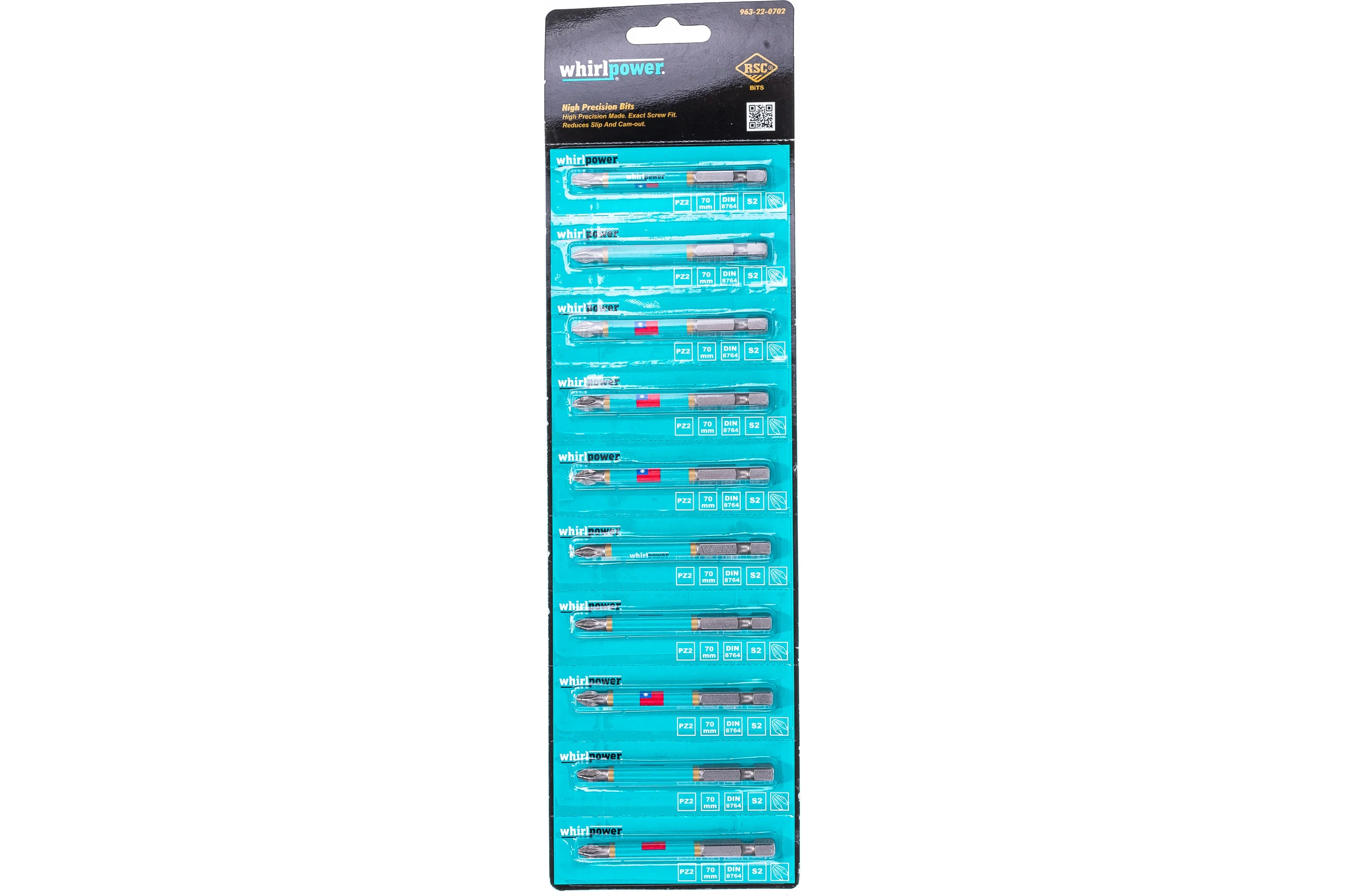 Биты (70 мм; PZ 2; 10 шт.) WHIRLPOWER Профи 57599
