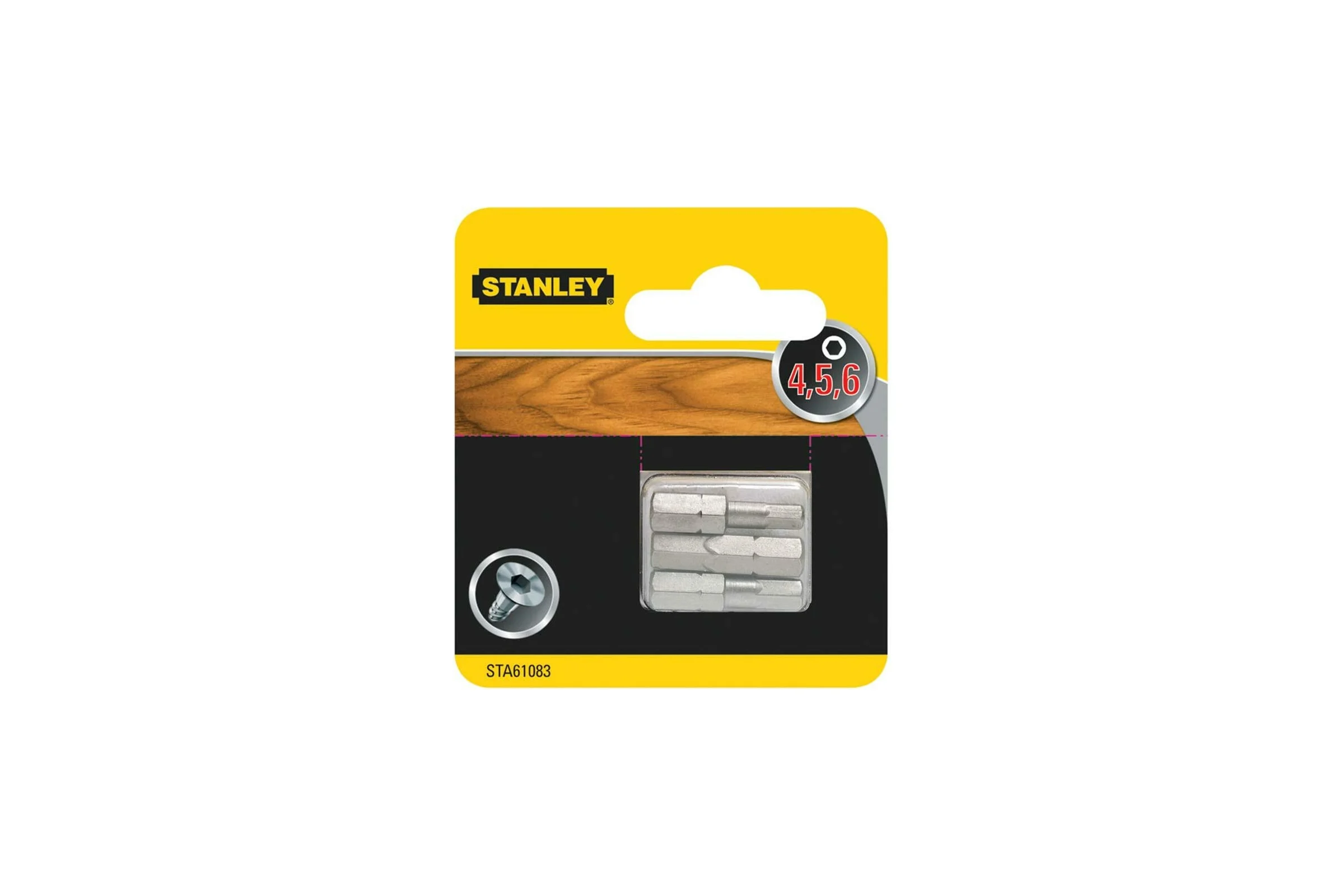 Биты HEX4, 5, 6x25 мм, 3 шт Stanley STA61083-XJ