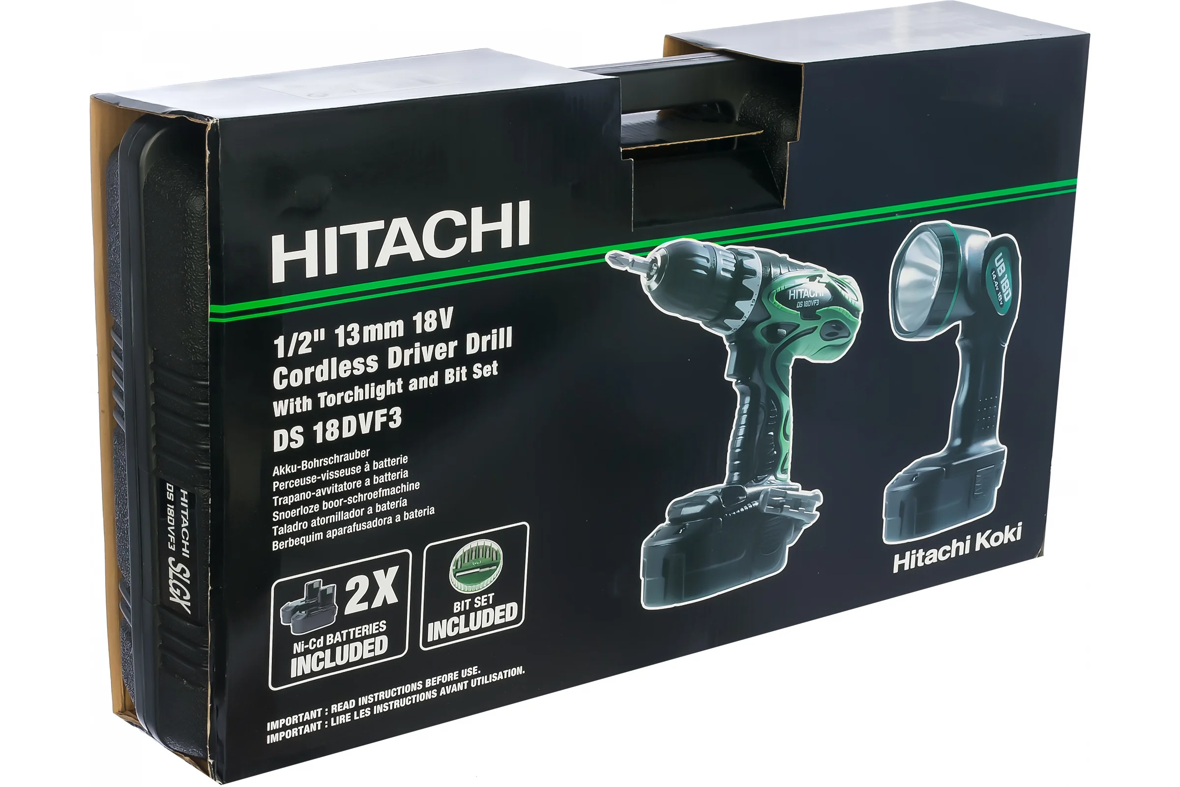Аккумуляторная дрель-шуруповерт Hitachi DS18DVF3