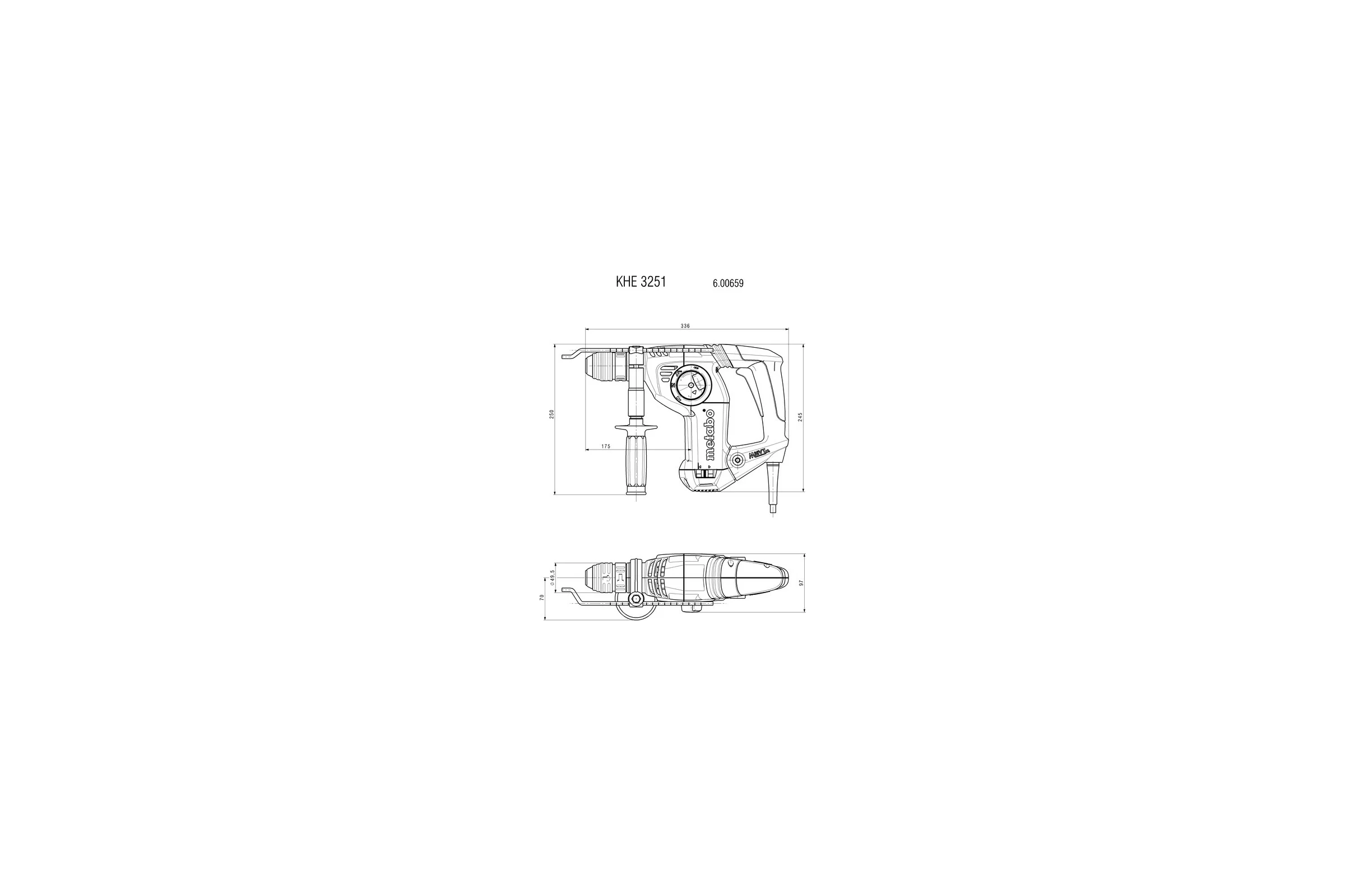 Перфоратор Metabo KHE 3251 с патроном SDS+ 600659000