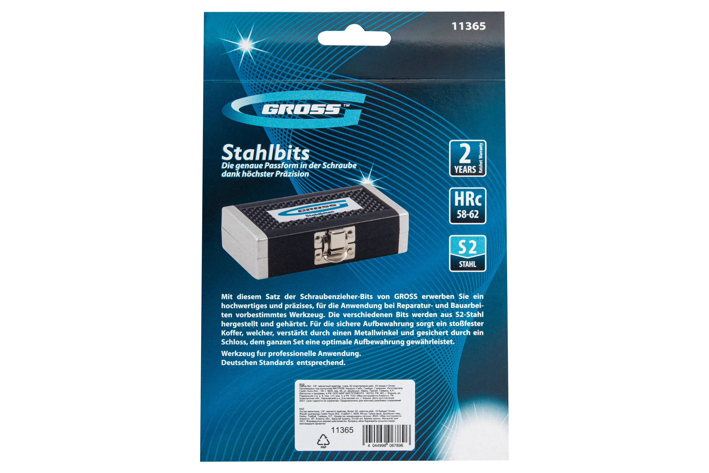 Набор бит и магнитный адаптер (33 предмета) GROSS 11365