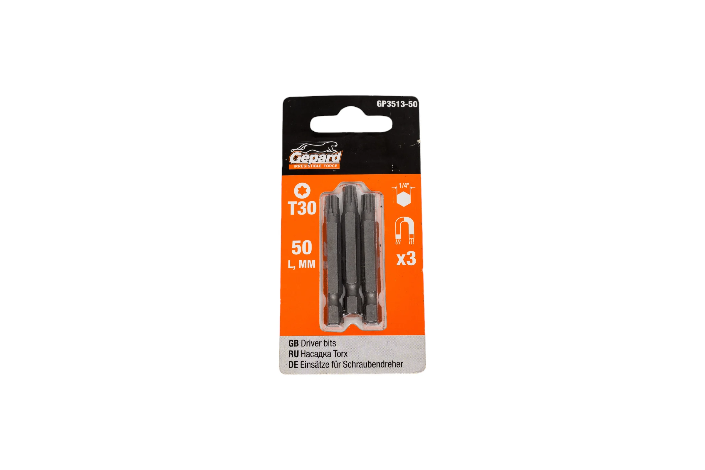 Бита магнитная Torx 3 шт, T30, 50 мм для шуруповерта Gepard GP3513-50