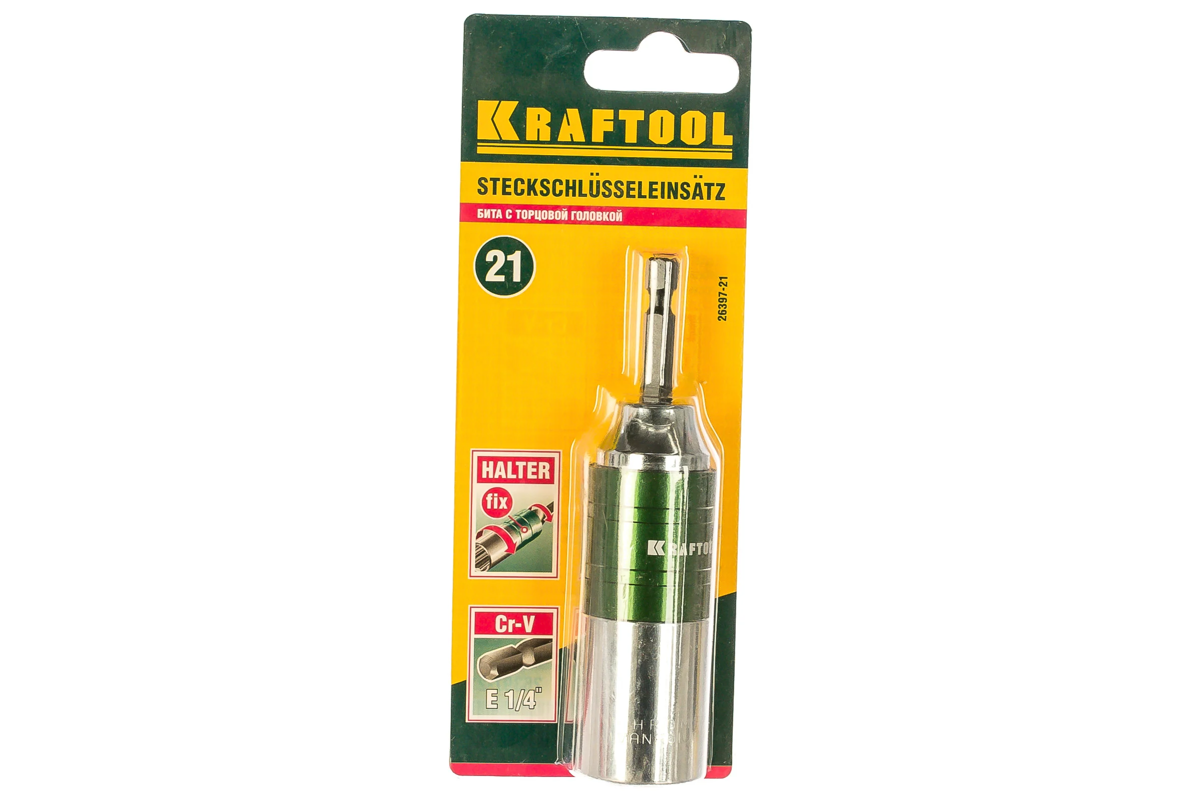 Бита с торцевой головкой (E 1/4"; 21 мм) KRAFTOOL 26397-21
