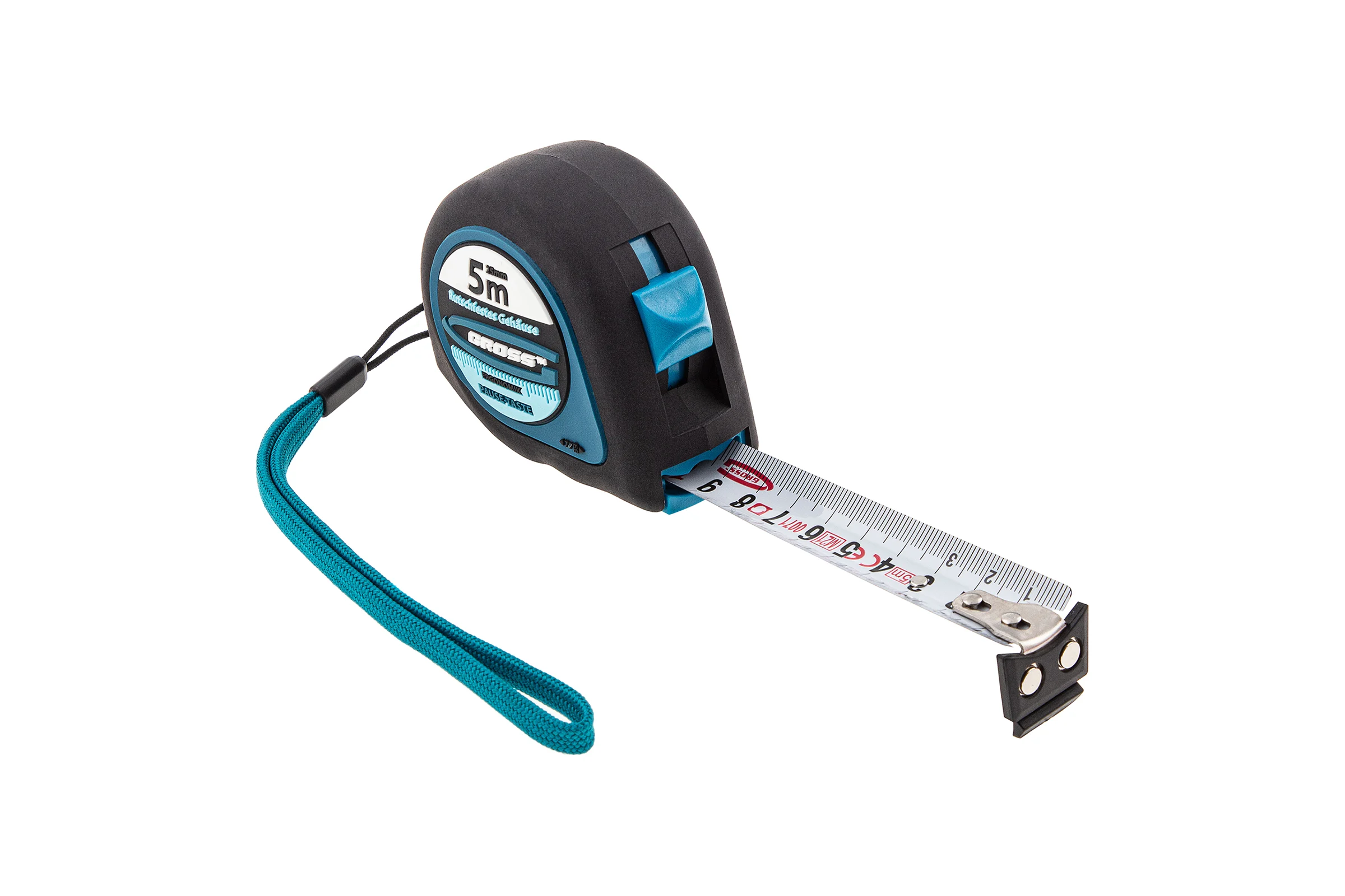 Рулетка GROSS Ergonomisch 5 м x 25 мм, магнитный обрезиненный зацеп 31103