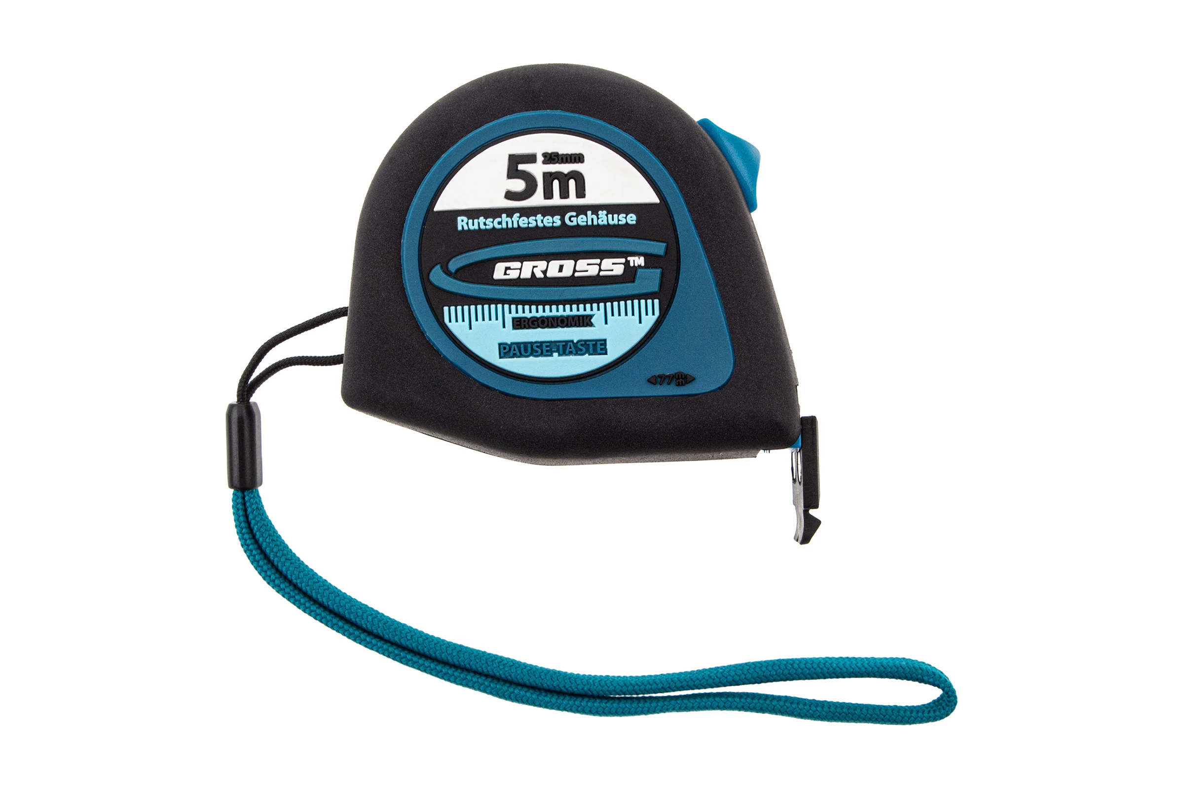 Рулетка GROSS Ergonomisch 5 м x 25 мм, магнитный обрезиненный зацеп 31103