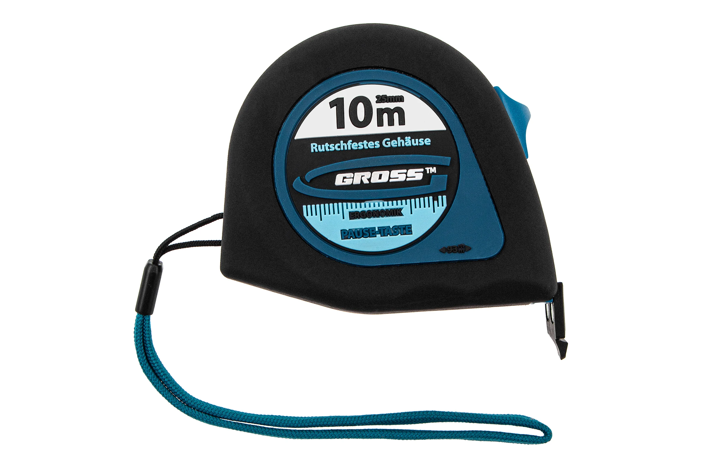 Рулетка GROSS Ergonomisch 10 м x 25 мм, магнитный обрезиненный зацеп 31105