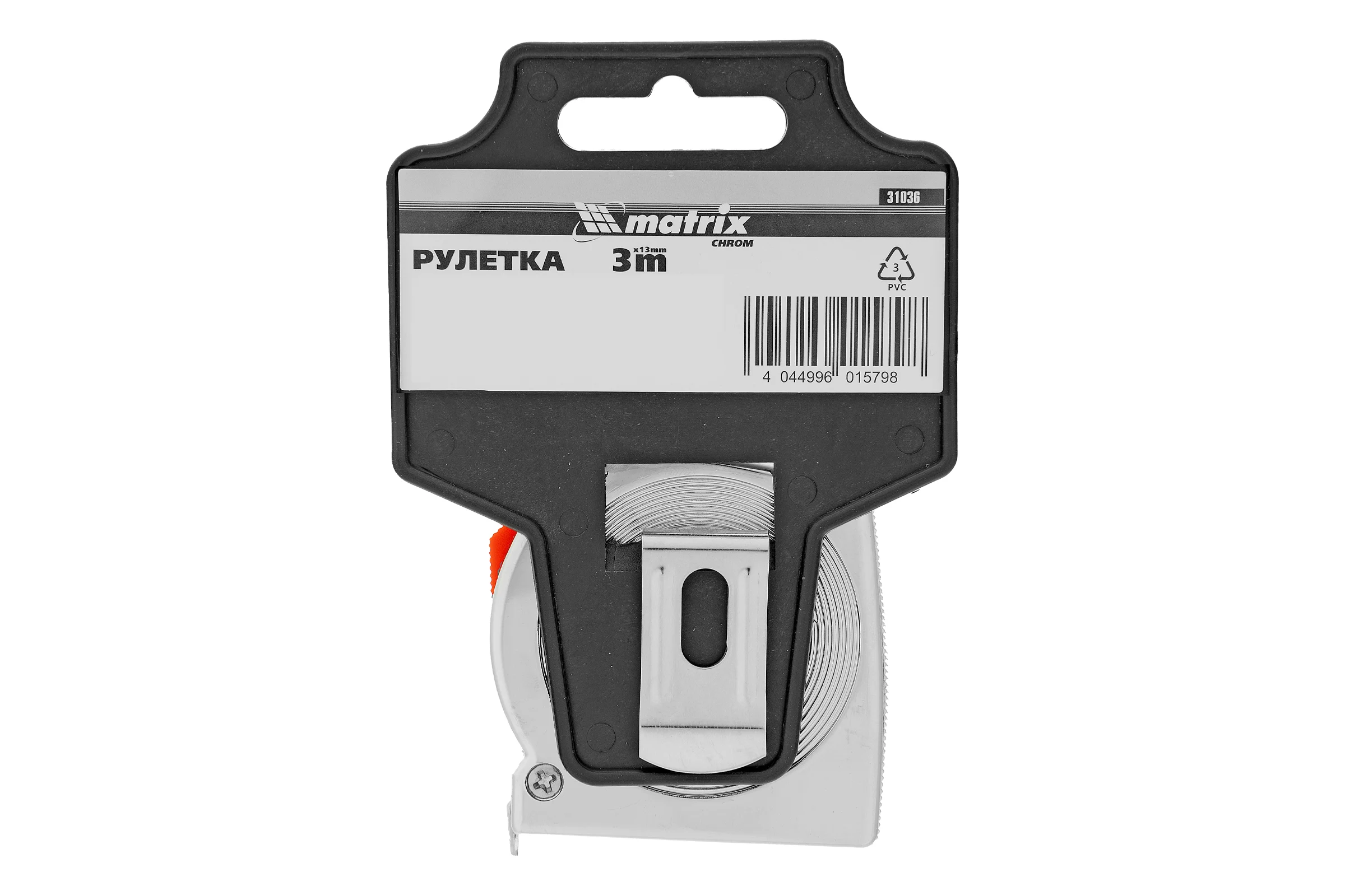Рулетка 3 м x 13 мм Chrom MATRIX 31036