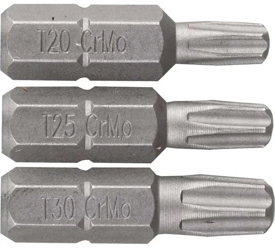 Набор бит "МАСТЕР" (1/4"; 25 мм; T20, T25, T30; 3 предмета) ЗУБР 26009-TORX-H3