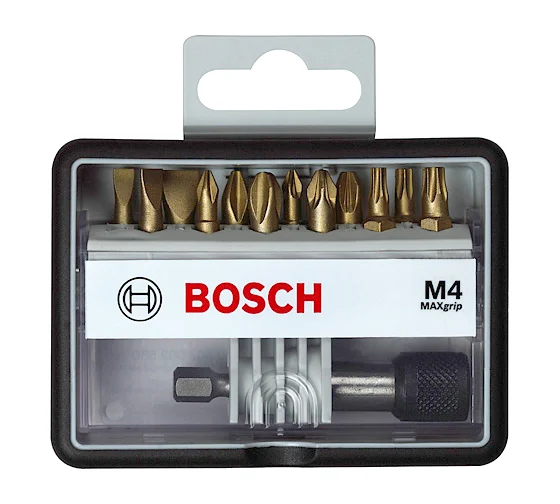 Набор бит (12 шт; Max Grip) Robust Line M4 TIN Bosch 2607002580