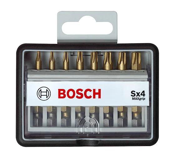 Набор бит (8 шт; Max Grip) Robust Line Sx4 TIN Bosch 2607002573