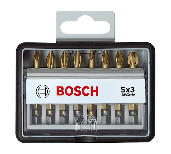 Набор бит (8 шт; Max Grip) Robust Line Sx3 TIN Bosch 2607002572