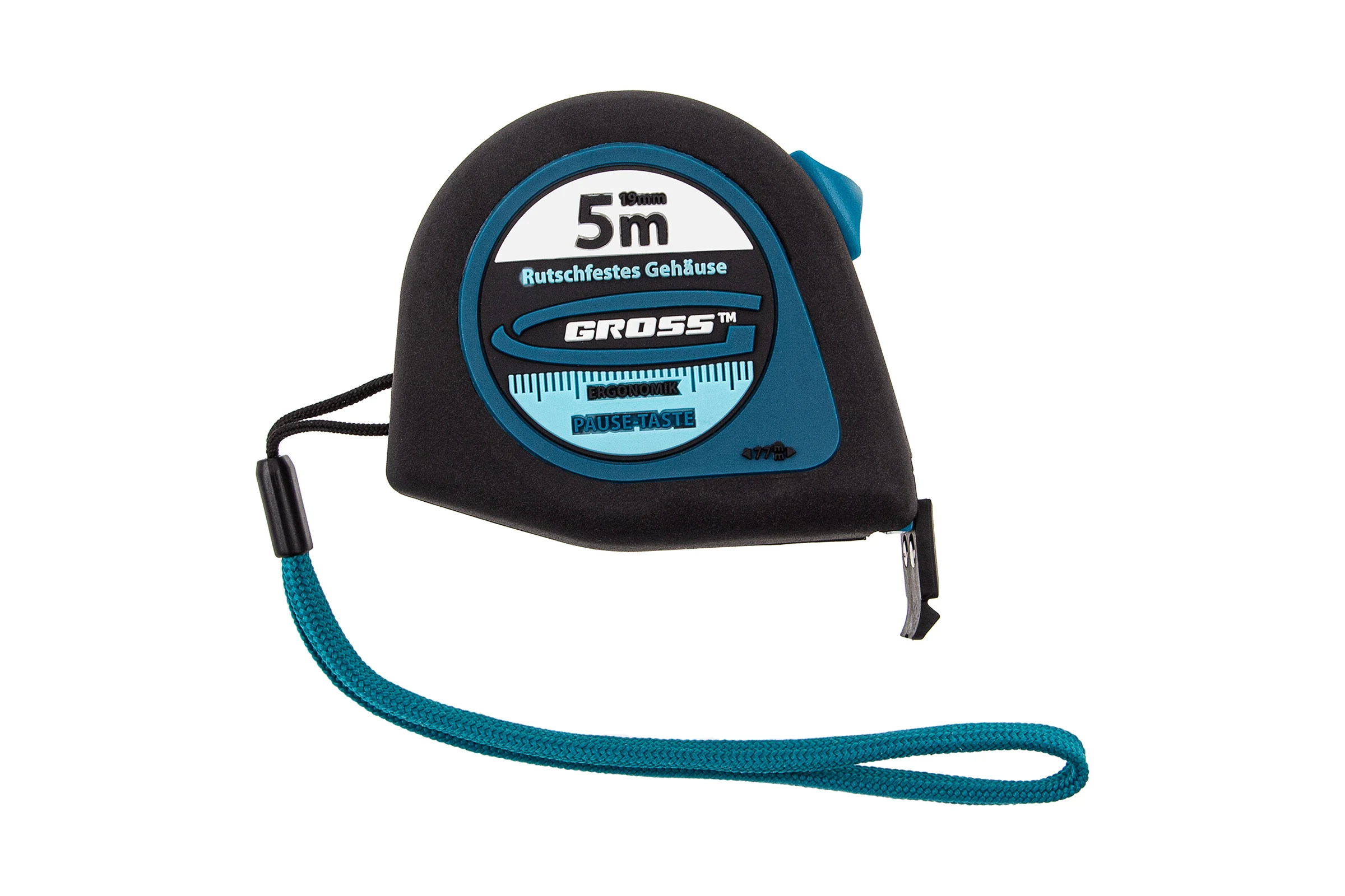 Рулетка GROSS Ergonomisch 5 м, 19 мм, магнитный обрезиненный зацеп 31102