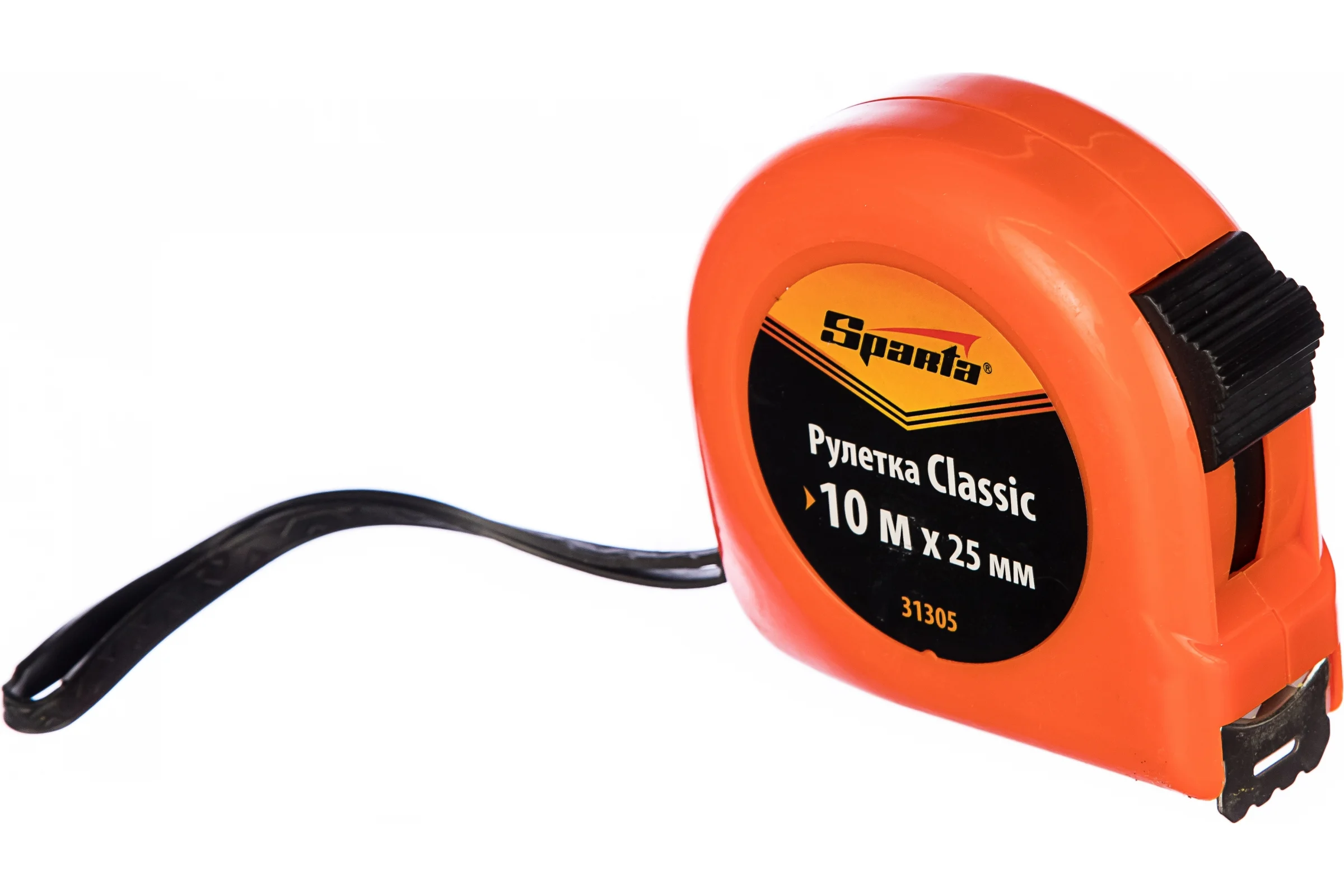 Рулетка SPARTA Classic,10 м х 25 мм, пластиковый корпус// 31305