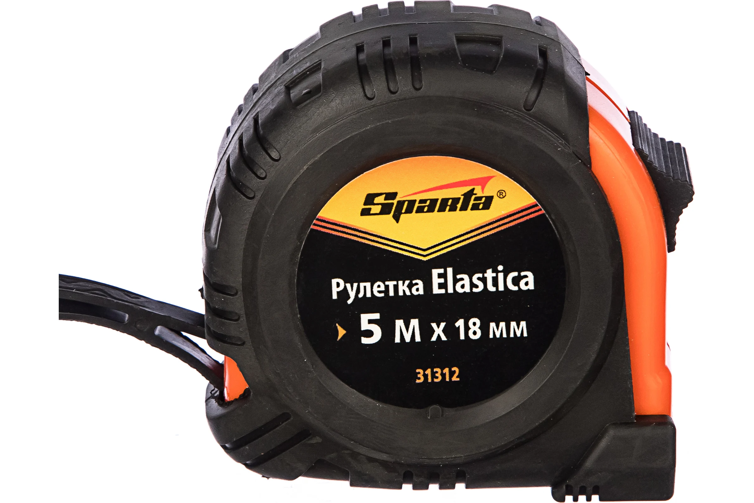 Рулетка SPARTA Elastica,5 м х 18 мм, обрезиненный корпус// 31312