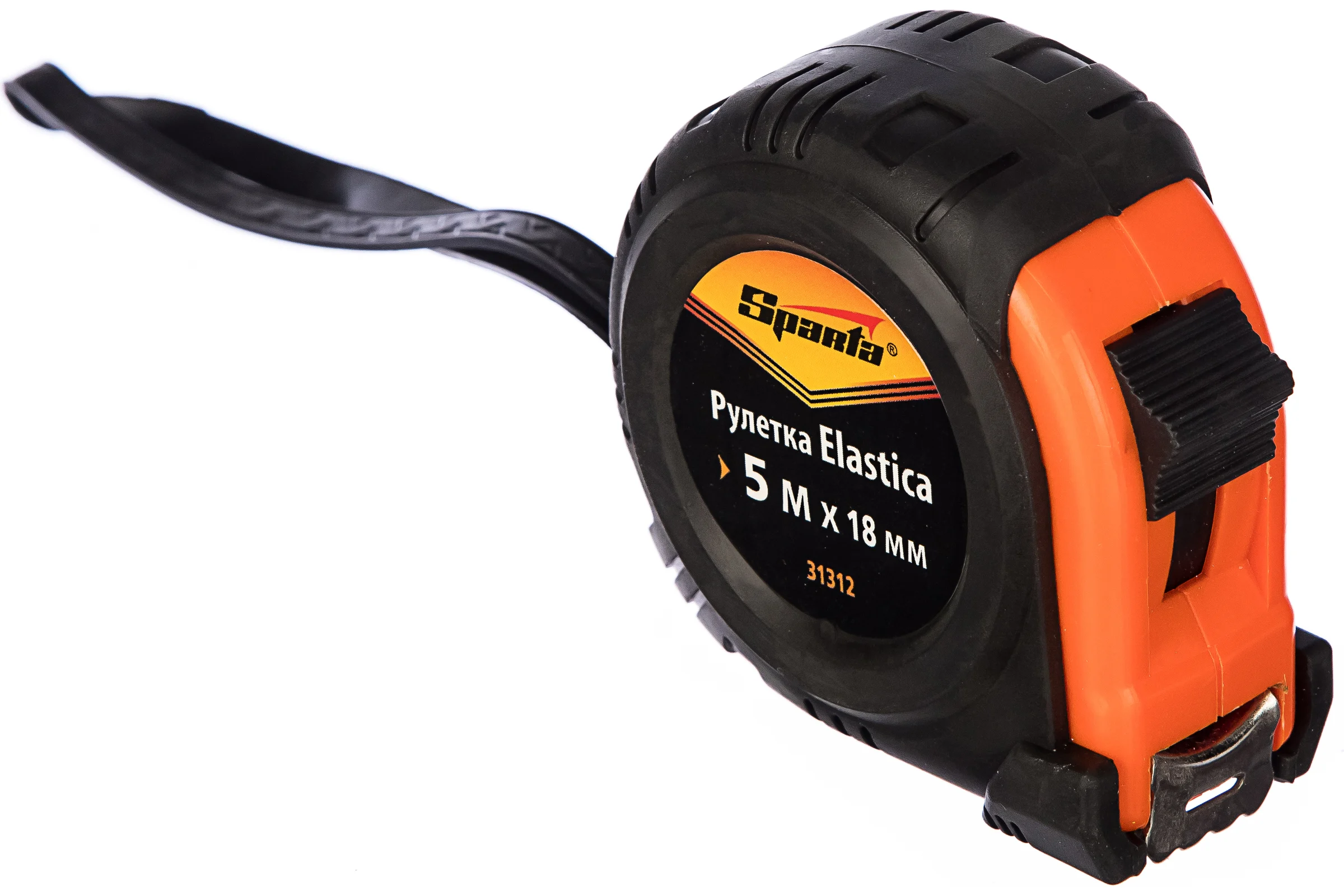 Рулетка SPARTA Elastica,5 м х 18 мм, обрезиненный корпус// 31312