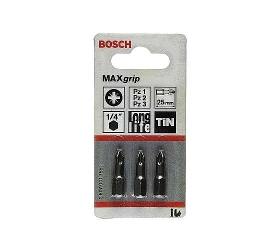Набор бит (25 мм; 3 шт) TIN SET Bosch 2607001755