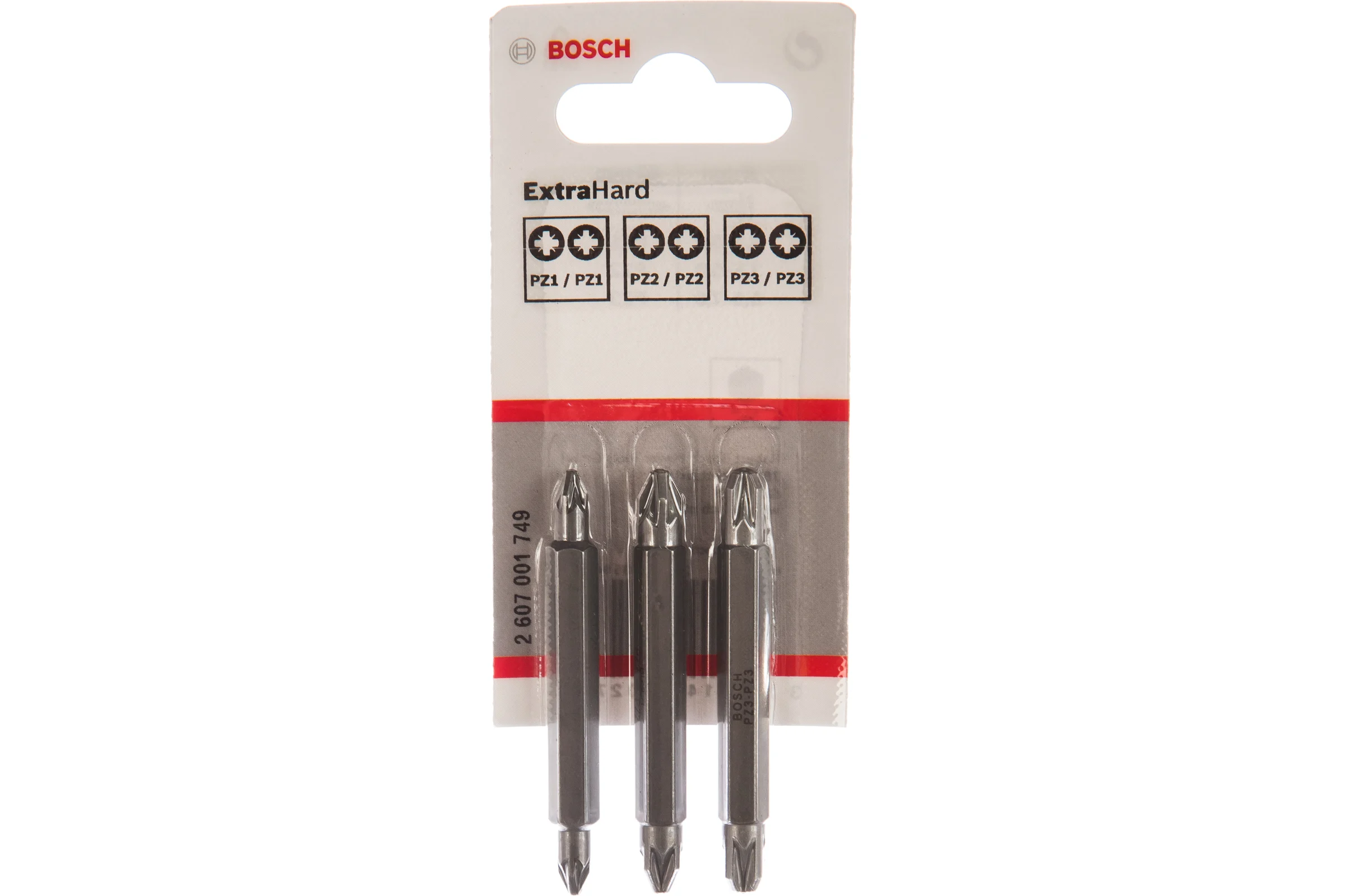 Набор бит двусторонних (60 мм; 3 шт;) PZ1/2/3 XH Bosch 2607001749