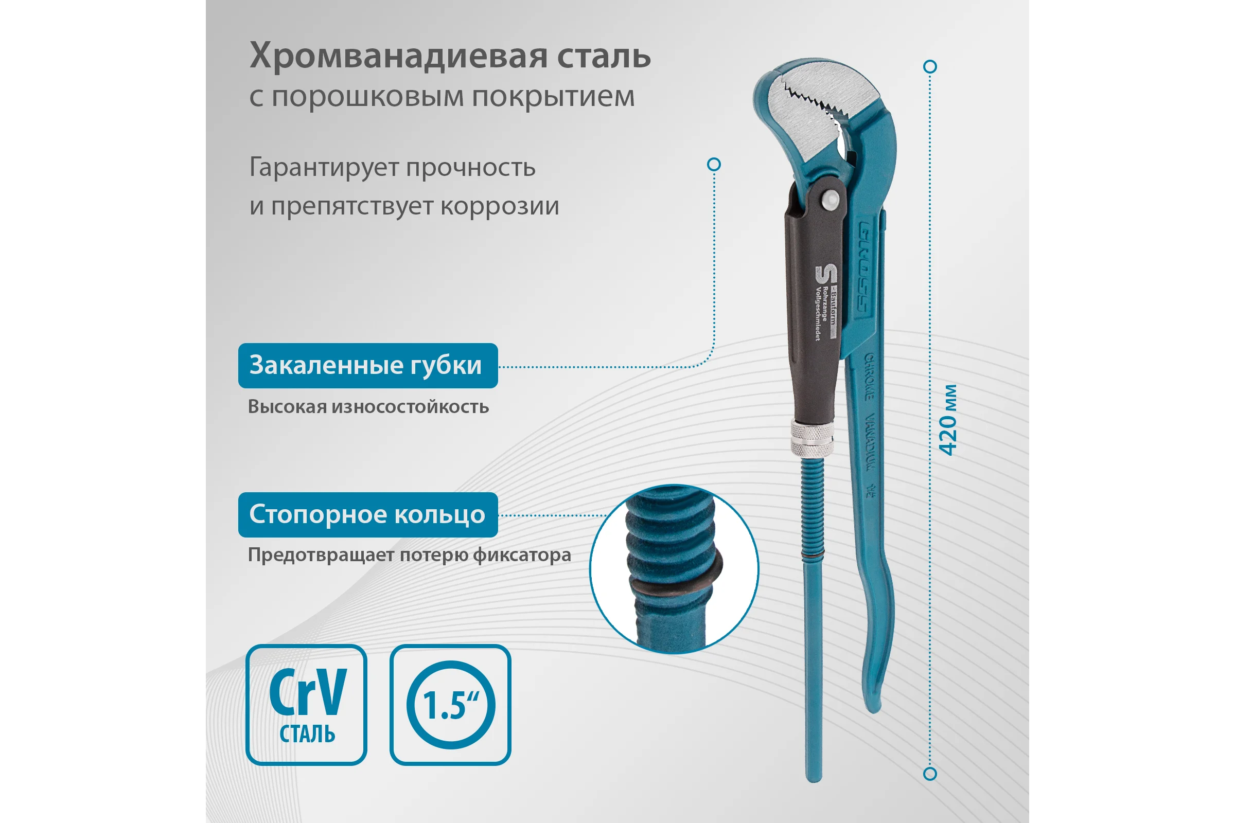 Трубный рычажный ключ №2 тип "S" GROSS 15613